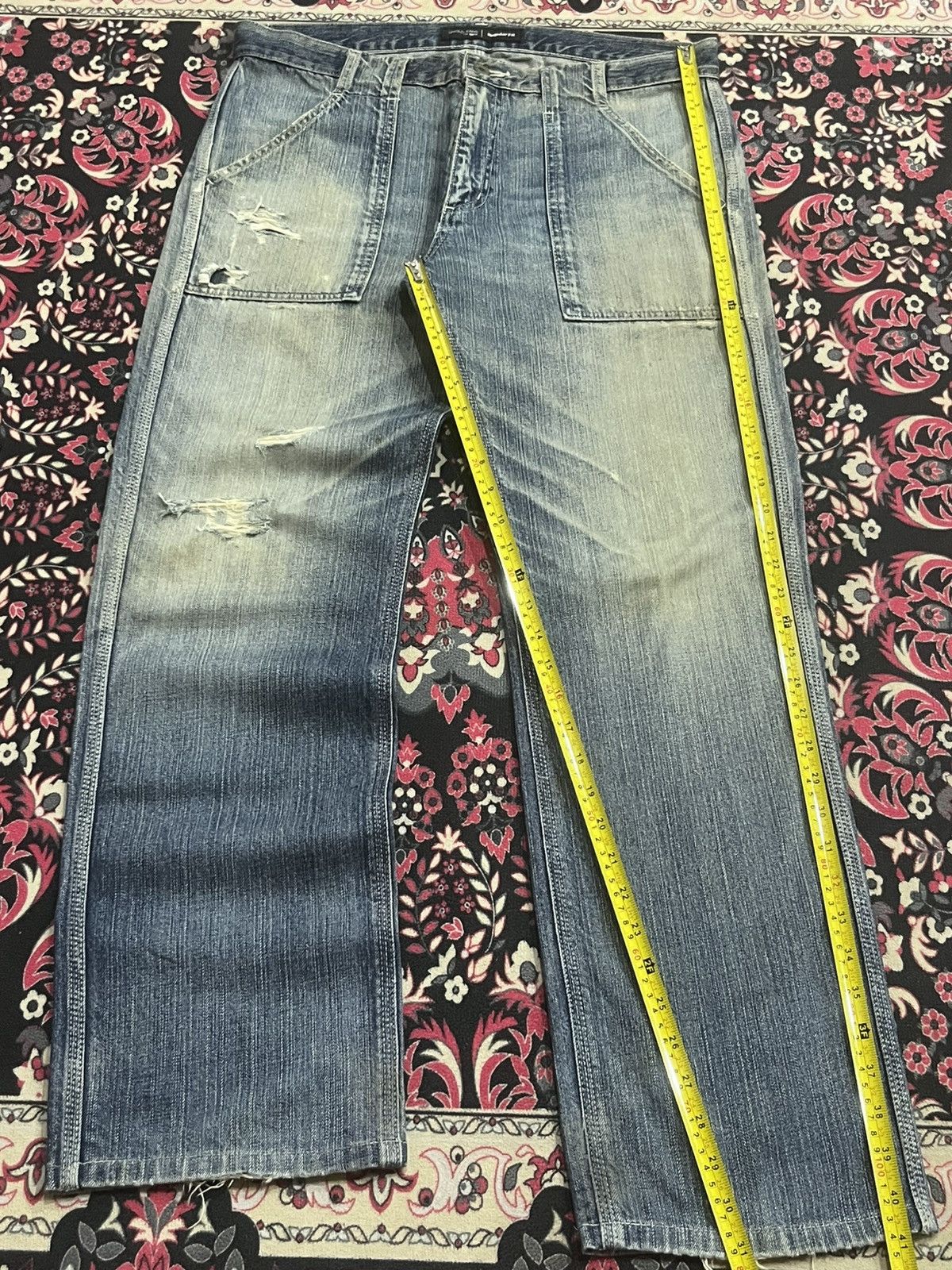 Undercover × Uniqlo Vintage Uniqlo Fatigue Distressed Regular Fit Blue Jeans Size US 34 / EU 50 - 10 Thumbnail
