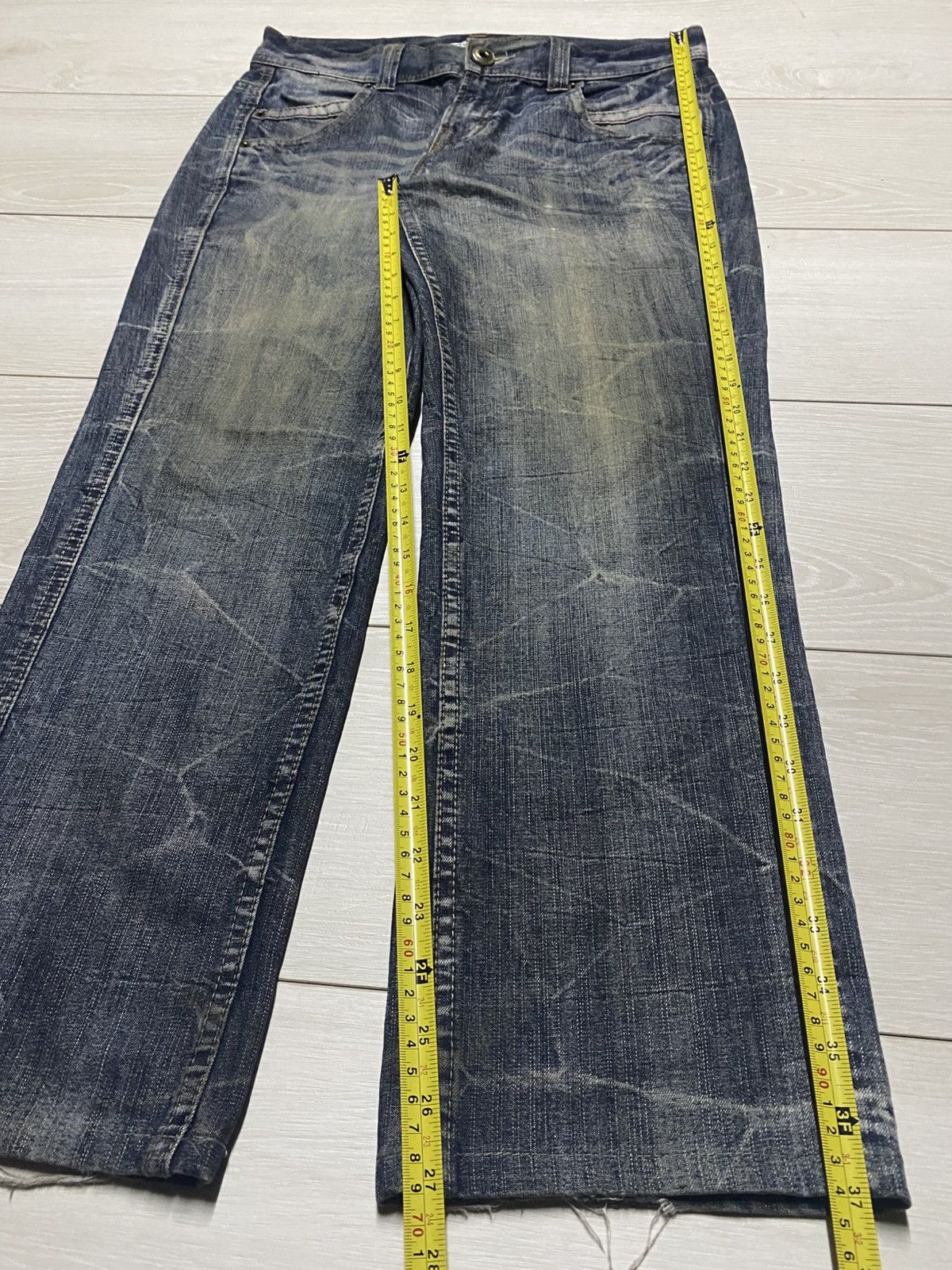 Japanese Brand Vintage Superrubis Mud Wash Thunder Loose Jeans Size US 32 / EU 48 - 12 Thumbnail