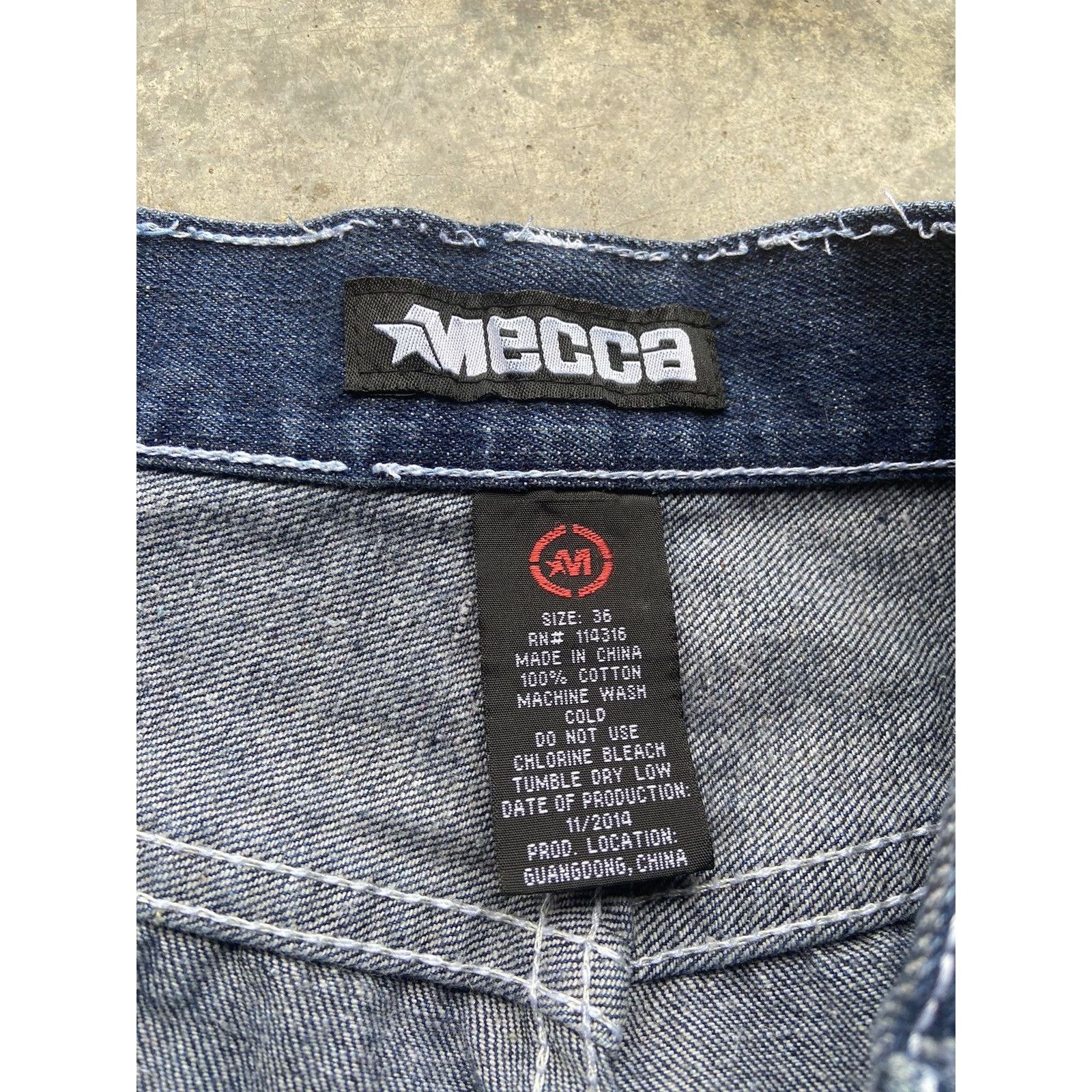 Japanese Brand × Vintage Vintage Baggy Mecca Dark Wash Embroidered Jeans 34x30 Size US 34 / EU 50 - 6 Thumbnail