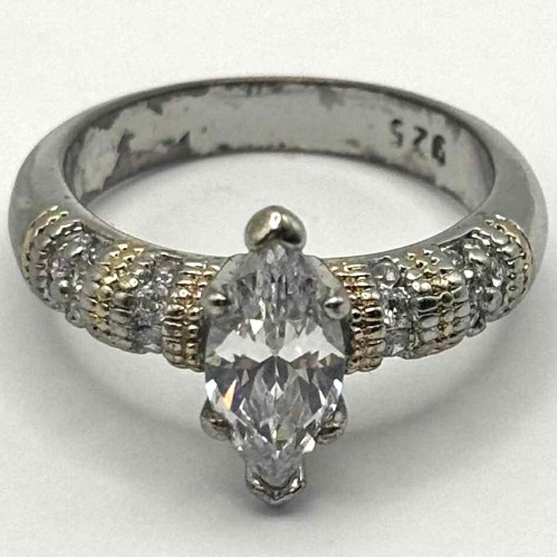 Other Silver Crystal Ring Size ONE SIZE - 2 Thumbnail