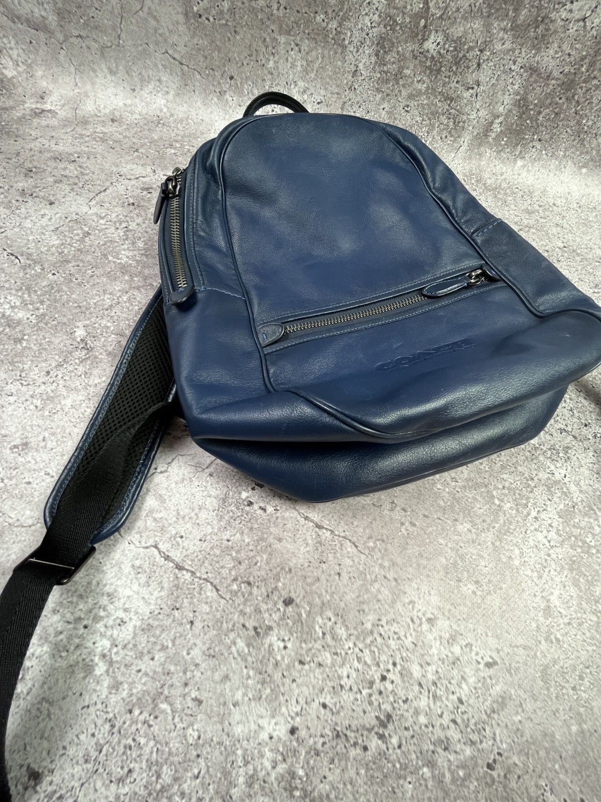 Coach Coach Leatherware Navy Blue Leather Backpack Unisex Size ONE SIZE - 6 Thumbnail