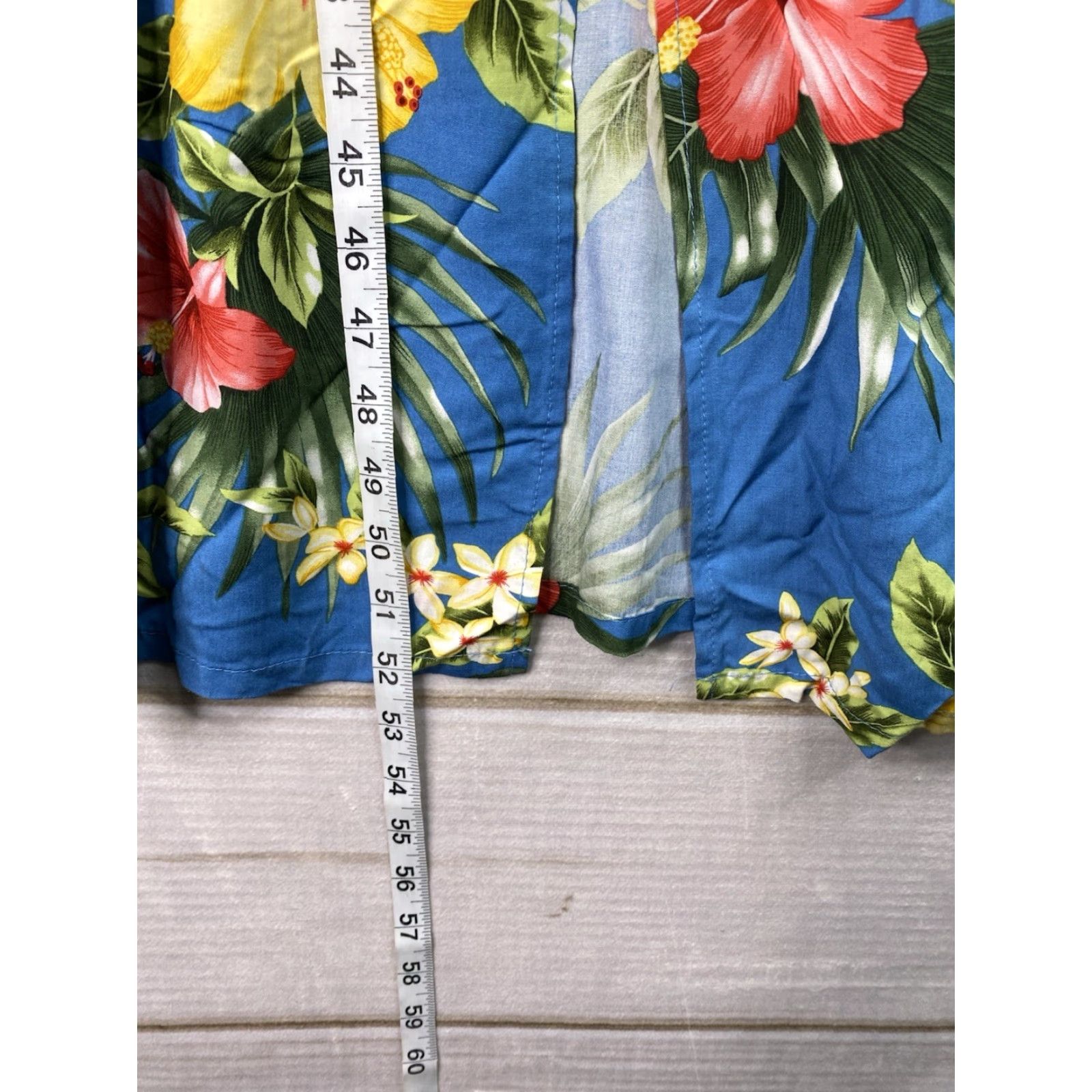 Vintage VINTAGE Puanani Maxi Dress Women's XL Blue Floral Sundress Beach Hawaiian V-Neck Slit Tropical Style Size XL / US 12-14 / IT 48-50 - 7 Thumbnail
