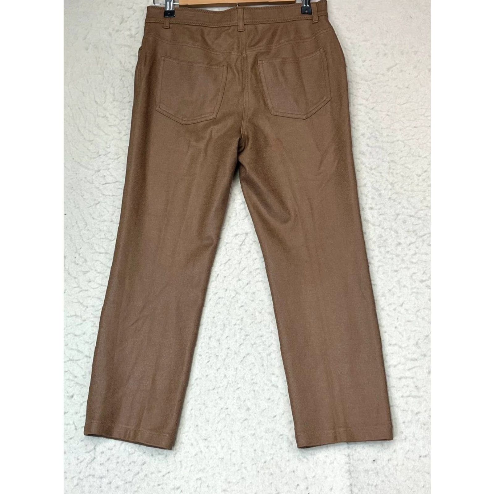 Vintage Chico's Slim Cropped Pants 00R Women Brown Knit Stretch Comfort Pockets Easy Care Slimming Straight 00R Women Cropped Pants Brown Size 24" / US 00 / IT 34 - 2 Thumbnail