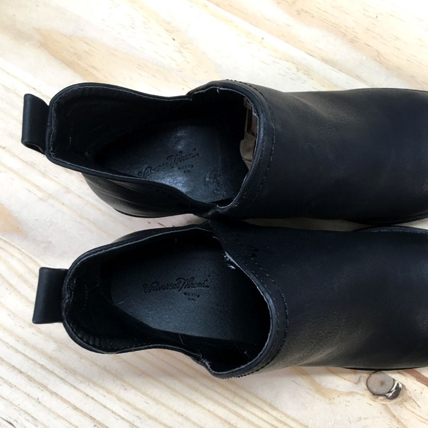 Vintage Universal Thread Boots Womens Ankle Booties 6.5 Black Faux Leather Pull On Nora Boot Size US 7 / IT 37 - 6 Thumbnail