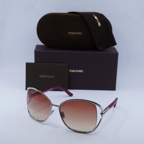 Tom Ford New Tom Ford Marta FT1091 16T Sunglasses - Shiny Palladium Size ONE SIZE - 9 Thumbnail
