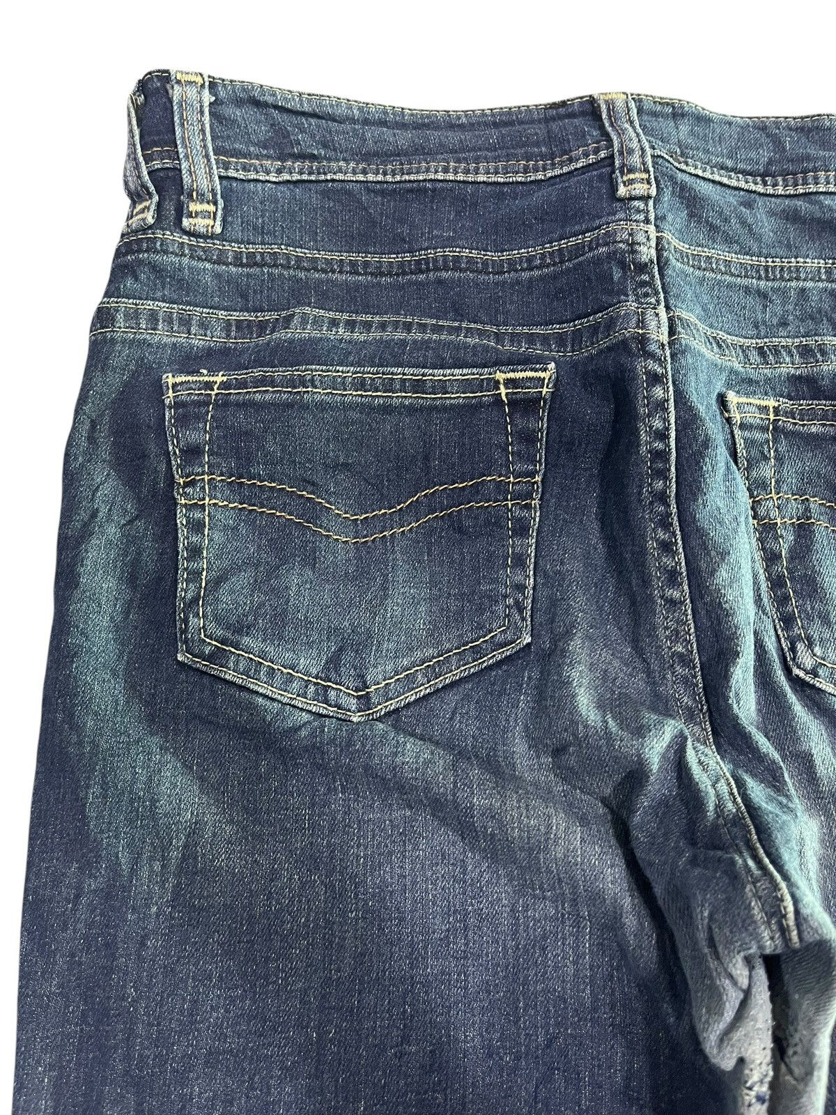 Japanese Brand 🇯🇵 FLARE Y2K C SEVENTEEN DENIM JEANS Size US 35 - 13 Thumbnail