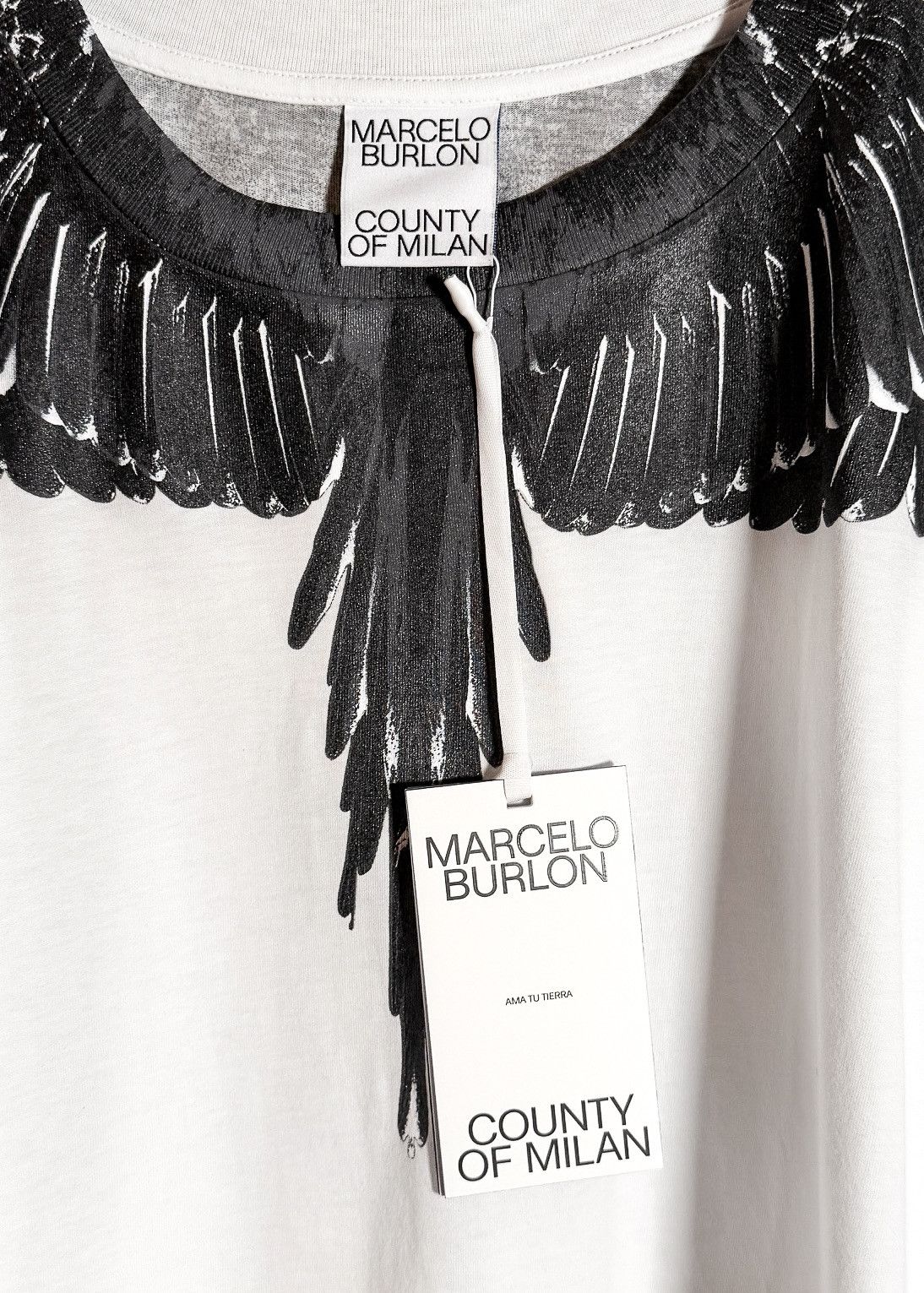 Marcelo Burlon Marcelo Burlon Black Wing Print White T-shirt Size US XXL / EU 58 / 5 - 6 Thumbnail