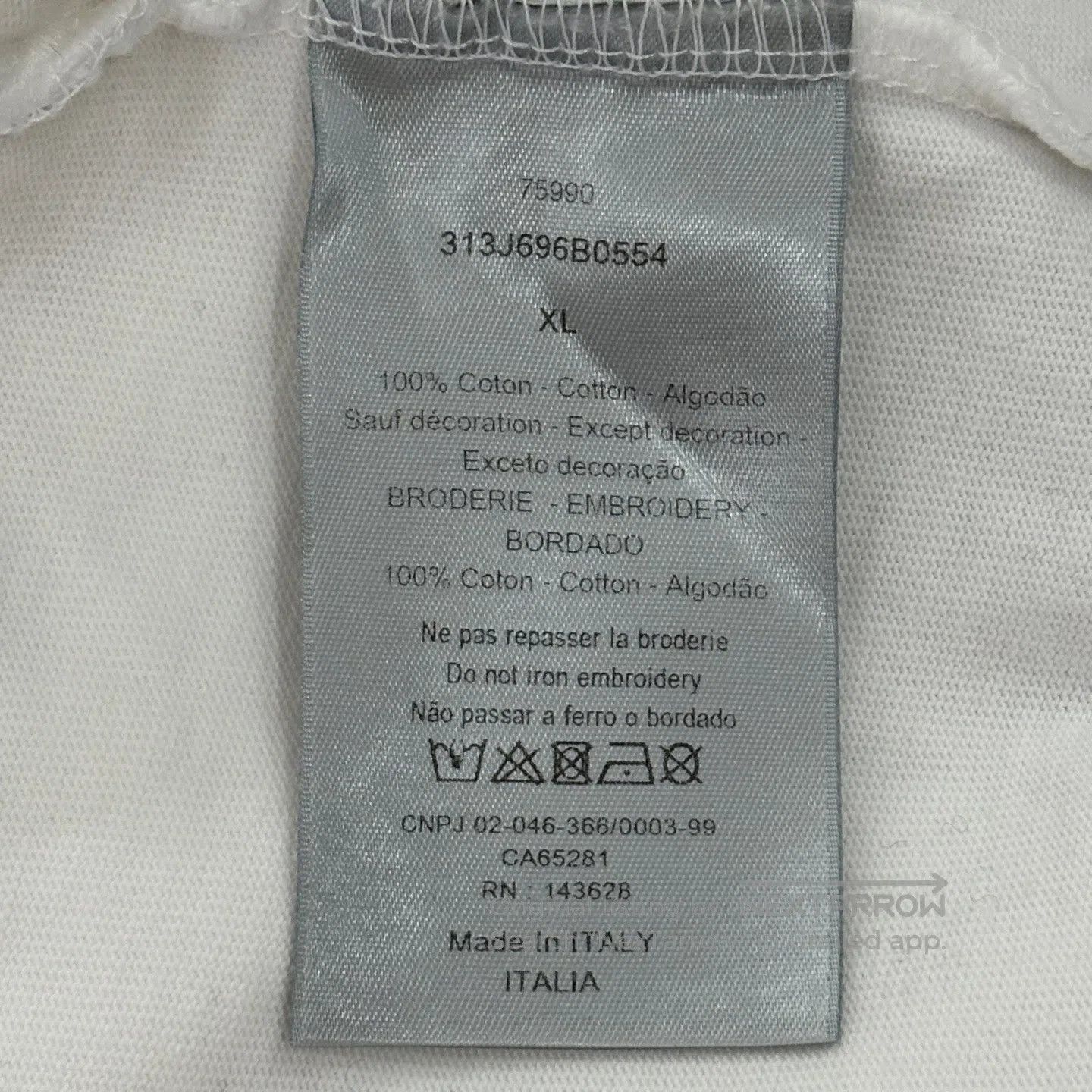 Dior Dior White shirt with letter embroidery logo and short sle Size US XL / EU 56 / 4 - 4 Thumbnail