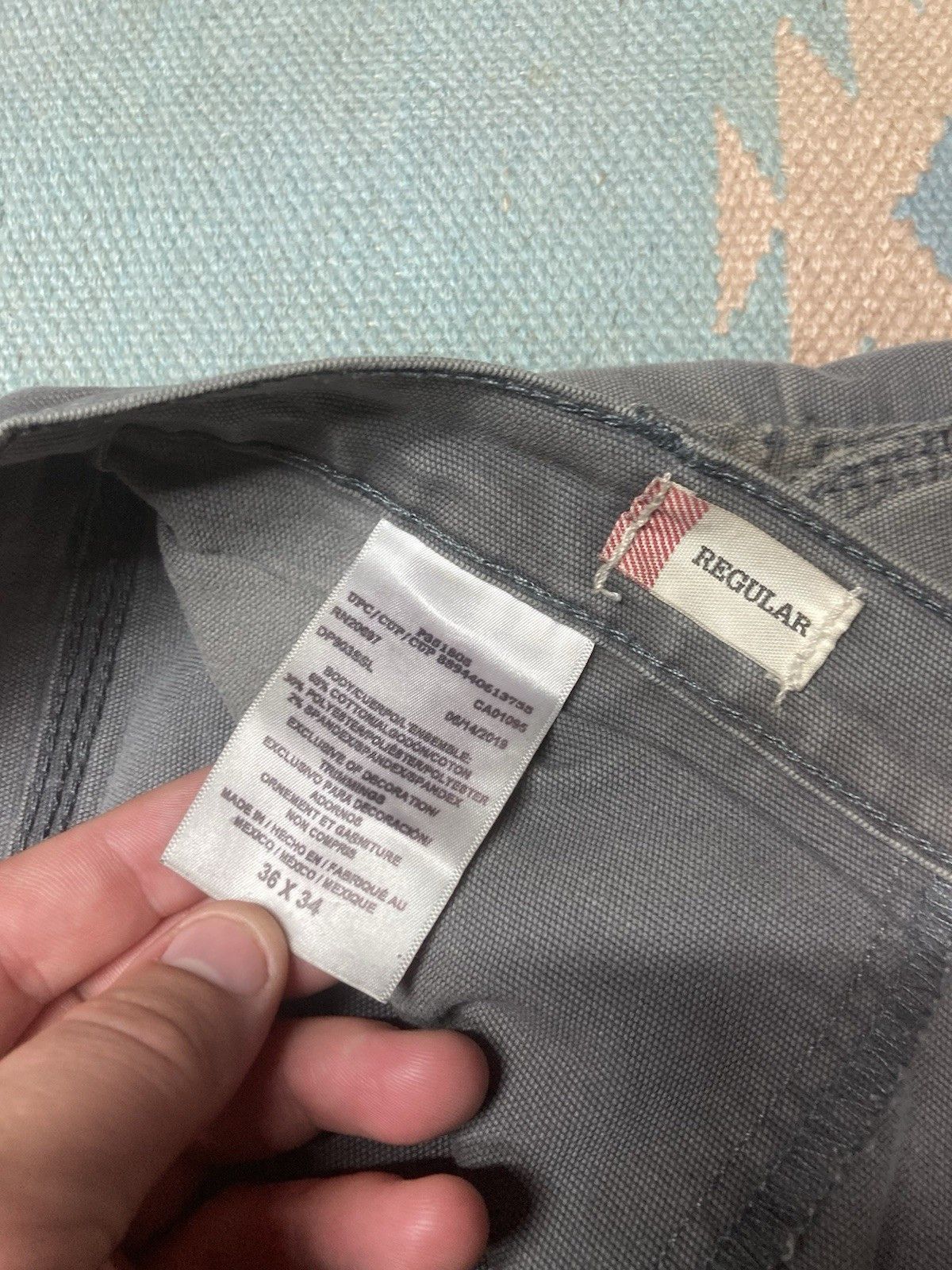 Vintage Dickies canvas carpenter pants double knee gray skater 36x33 Size US 36 / EU 52 - 7 Thumbnail
