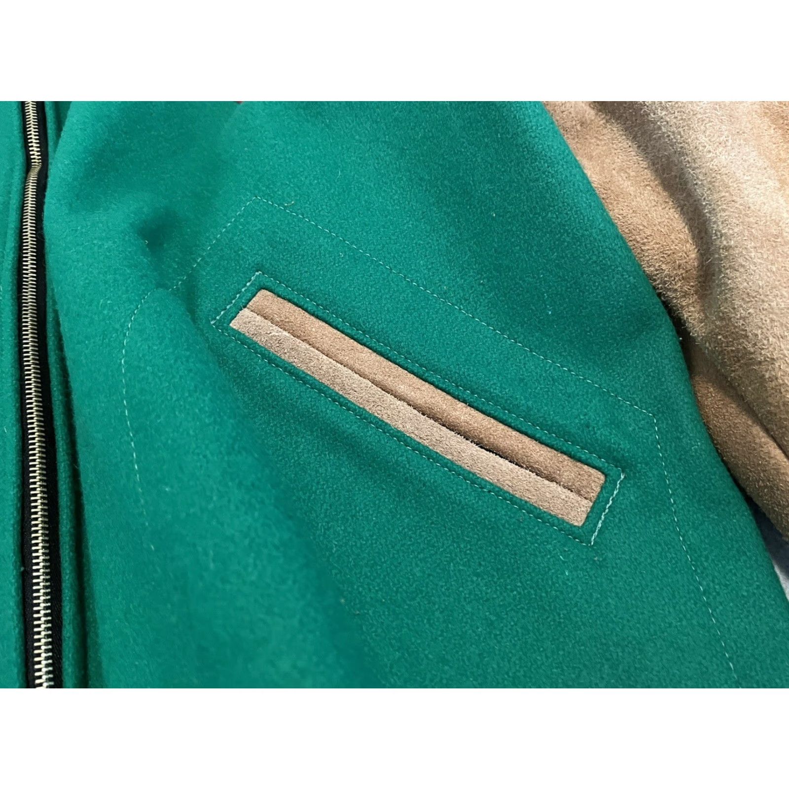 Ebbets Field Flannels VINTAGE Ebbets Field Flannels Oakland Oaks Baseball Jacket Wool Leather XXXL 3XL Bomber Jacket Men Green Size US XXL / EU 58 / 5 - 6 Thumbnail
