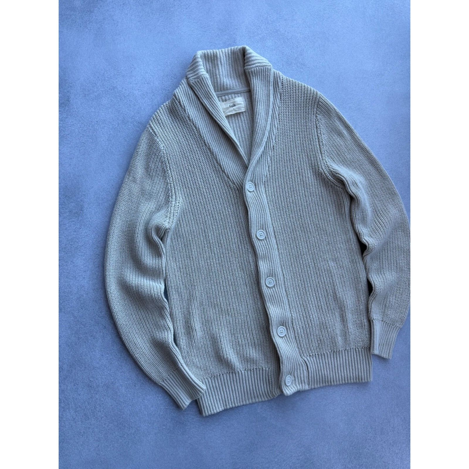 Folk Folk Beige Knitted Cardigan Sweater Size US L / EU 52-54 / 3 - 2 Thumbnail