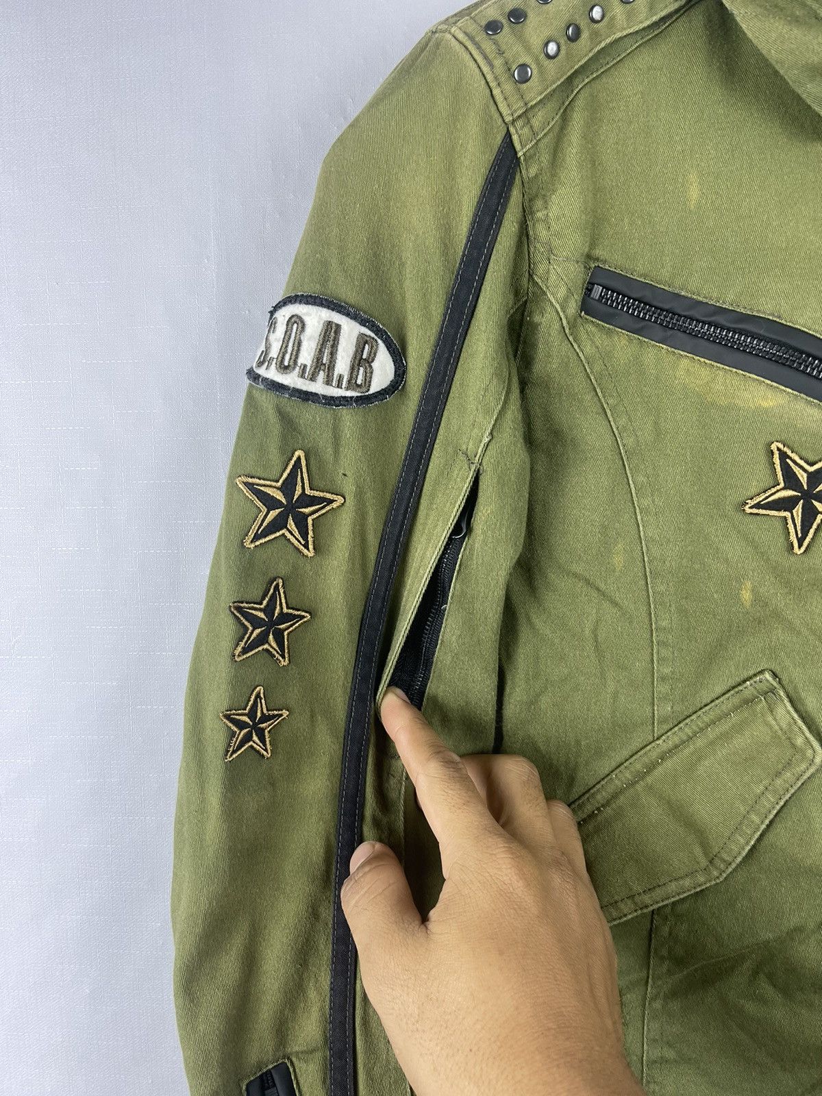 If Six Was Nine Vintage Sons Of Anarchy Bikers S.O.A.B Punk Rider Jacket Size US M / EU 48-50 / 2 - 6 Thumbnail