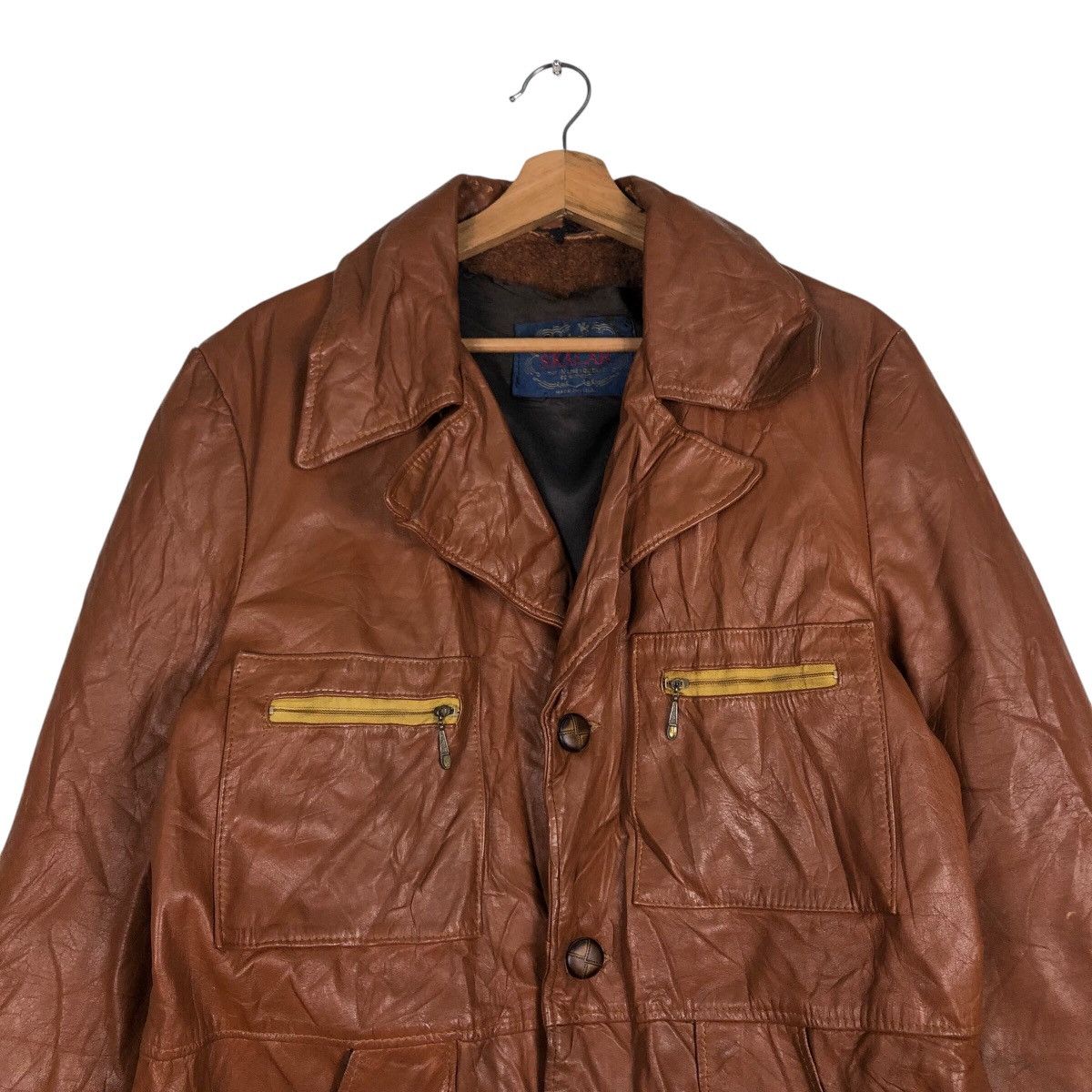 Toyo Enterprises 📌Vintage Biker Leather Jacket Skalar Made in Usa Blanket Size US M / EU 48-50 / 2 - 4 Thumbnail