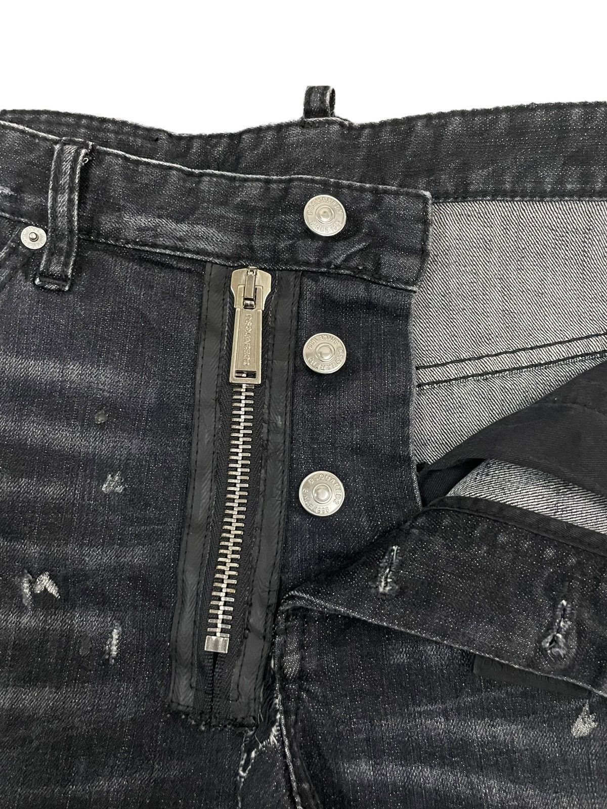 Dsquared2 Dsquared2 Grey Wash Scratch Avant Garde Style Ripped Jeans Size US 31 - 13 Thumbnail