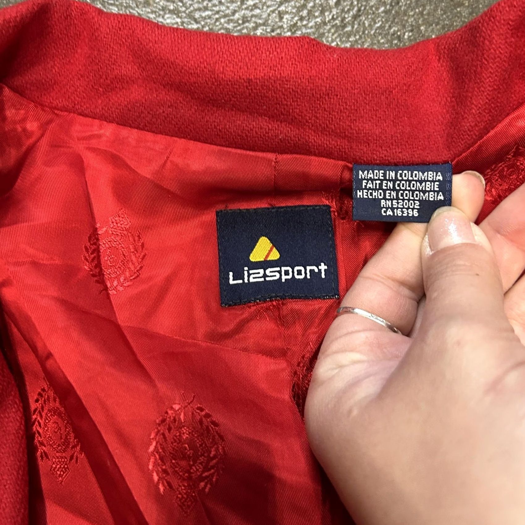 Liz Claiborne VINTAGE Lizsport Blazer Womens Medium Large Red One Button Lined Jacket 90s Size M / US 6-8 / IT 42-44 - 3 Thumbnail