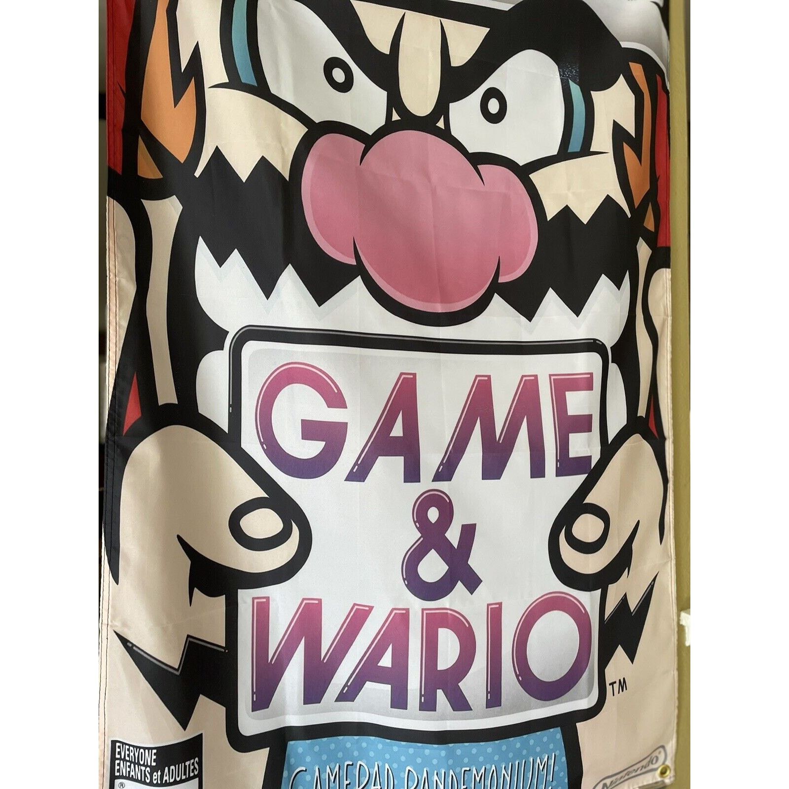 Nintendo Game & Wario 5ft Flag Nintendo Wii U 2013 Banner Poster Size ONE SIZE - 3 Thumbnail