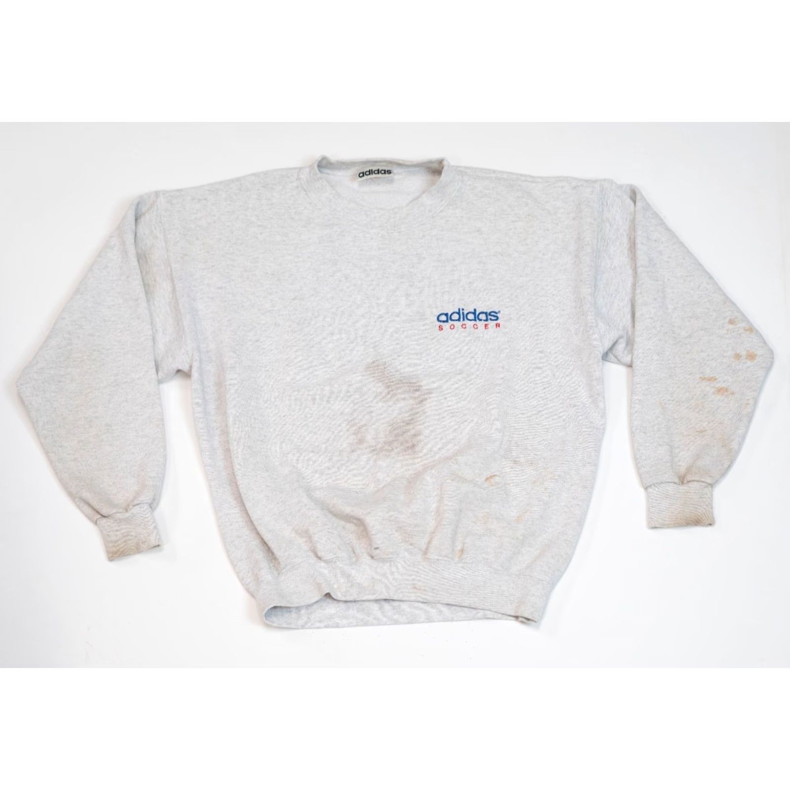Adidas VINTAGE adidas Sweatshirt Men L Gray Distress Soccer USA 90s 80s Logo Pullover Shirt Crew Neck National USA Football Basketball MLS Size US L / EU 52-54 / 3 - 3 Thumbnail