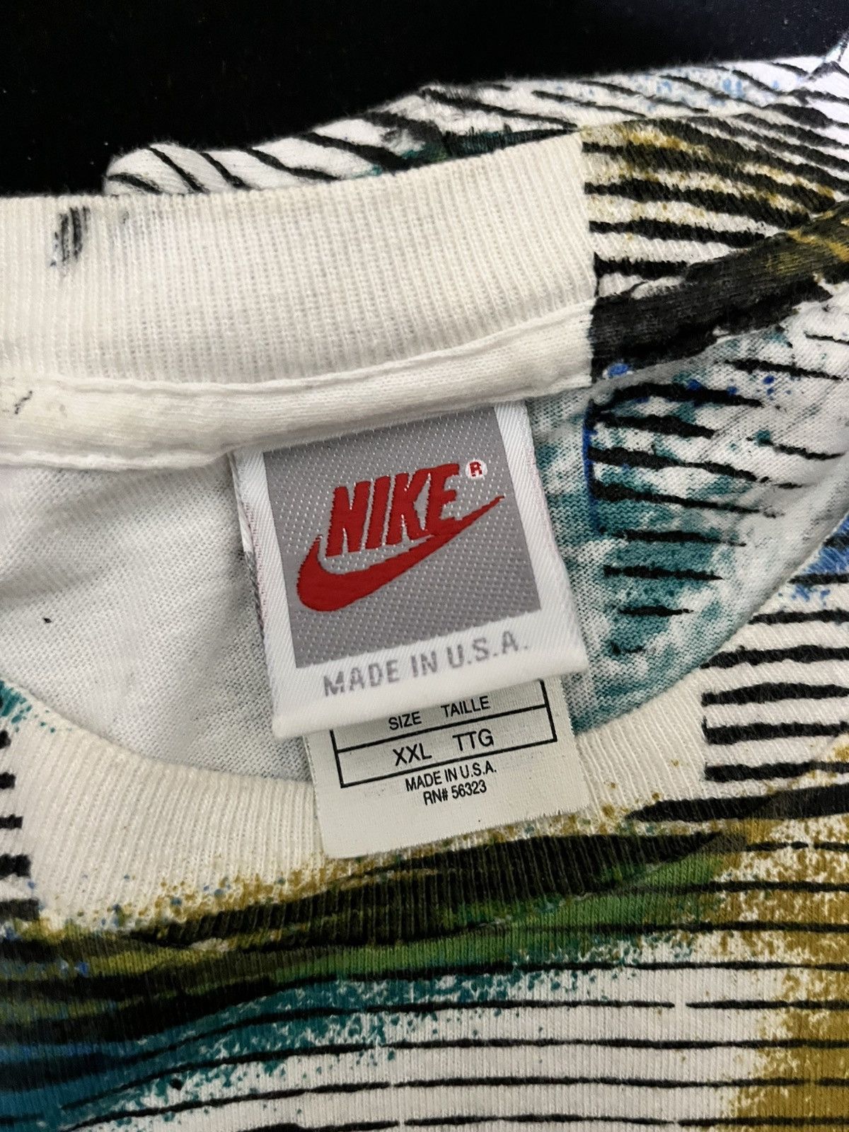 Nike Vintage Nike Fringer Print Soccer All Over Print AOP Tee Size US XXL / EU 58 / 5 - 3 Thumbnail