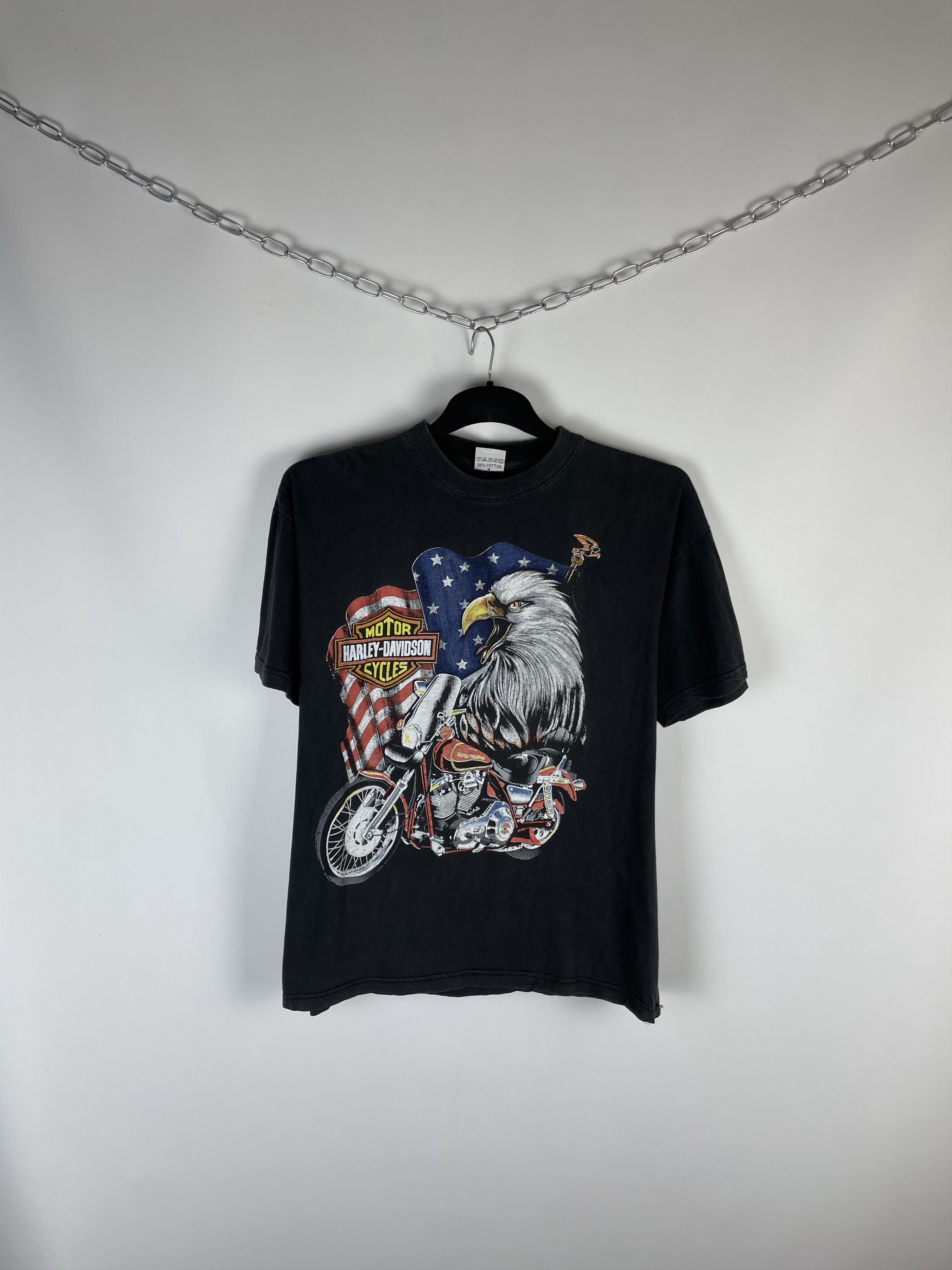 Harley Davidson × Vintage Vintage HARLEY DAVIDSON Tee Graphic T-Shirt Size US L / EU 52-54 / 3 - 1 Thumbnail