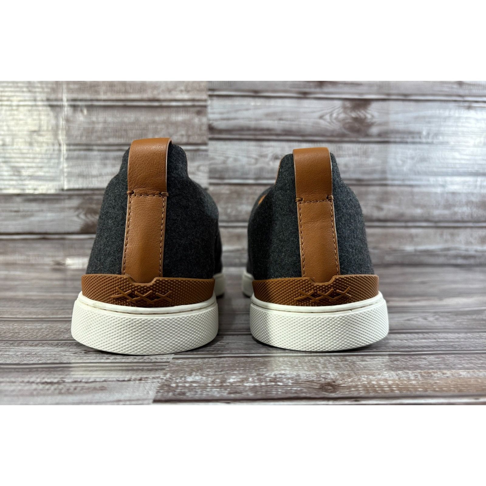 Ermenegildo Zegna Zegna Triple Stitch Sneaker Grey Wool Leather Trim size 11 U Size US 11 / EU 44 - 4 Thumbnail