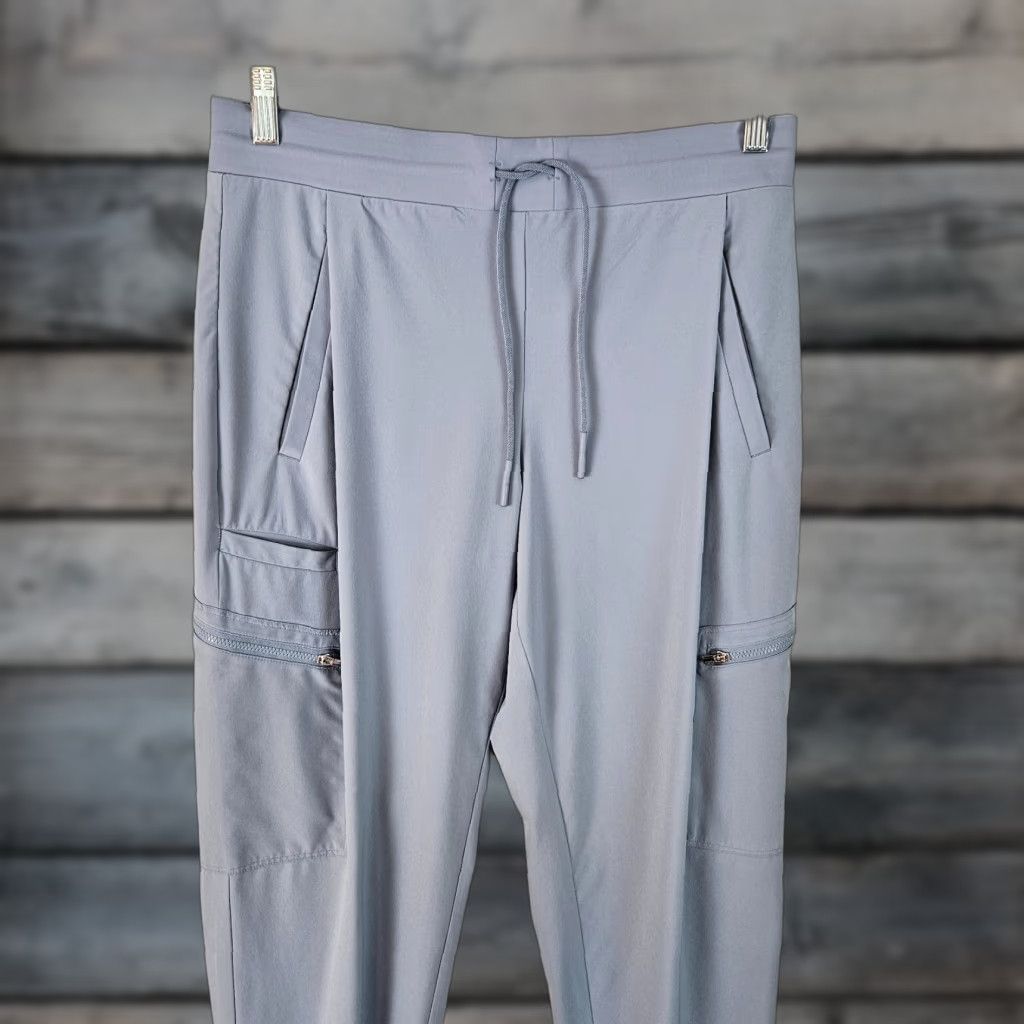Athleta Athleta Womens Go Far Travel Pant Sz 10 Gray/Blue Drawstring High Rise Jogger Pants Women 10 Travel Size 32" / US 10 / IT 46 - 1 Thumbnail