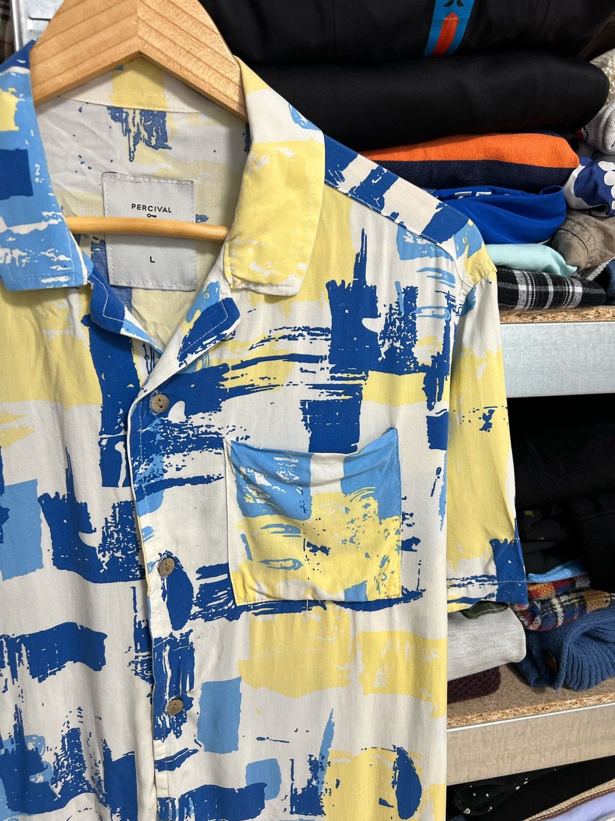 Percival Percival Men’s Short Sleeve Button Shirt Multicolor Size L Size US L / EU 52-54 / 3 - 4 Thumbnail