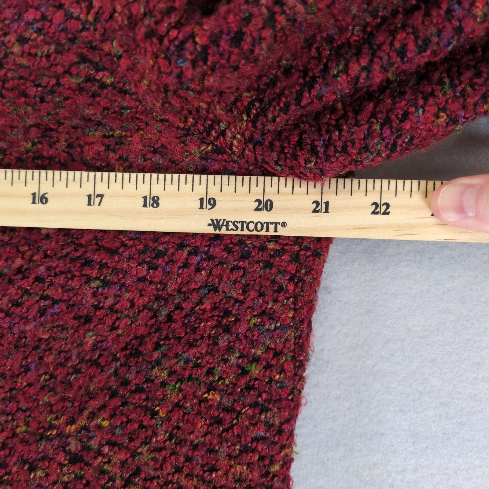 Vintage Sag Harbor Burgundy Tweed Pea Coat Women's 14 Lined Size XL / US 12-14 / IT 48-50 - 5 Thumbnail