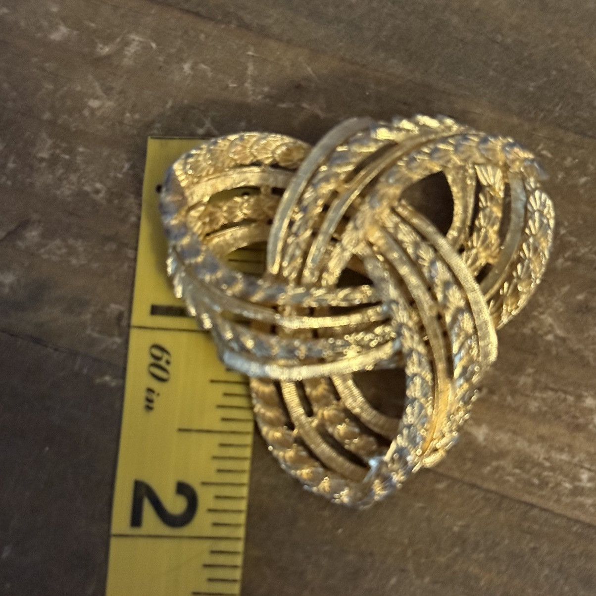 Vintage Vintage gold tone rope knot brooch Size ONE SIZE - 2 Thumbnail