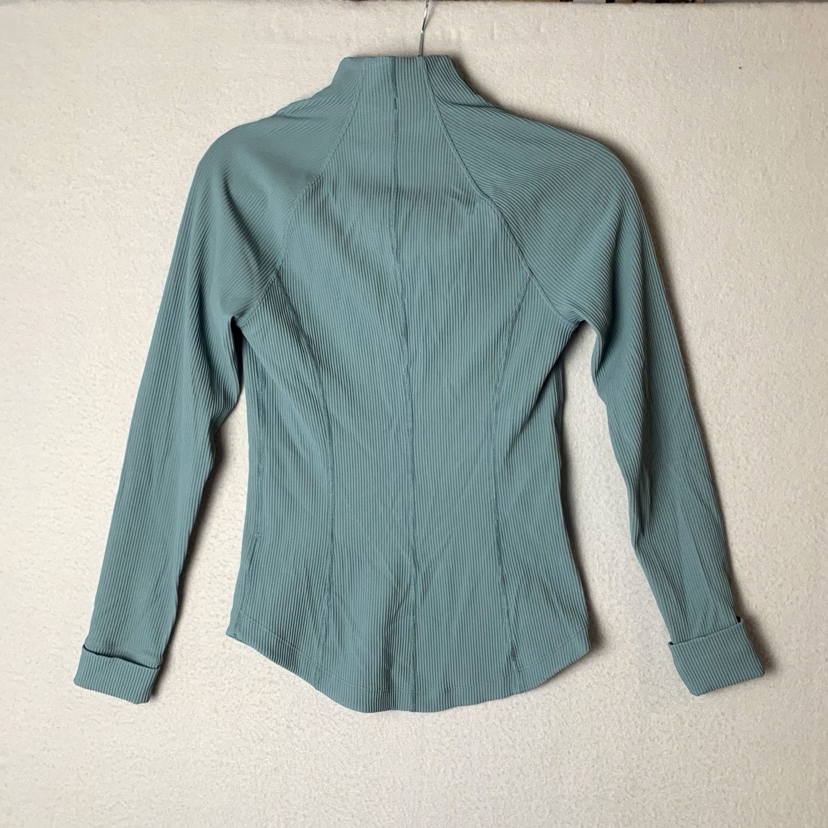 Athleta Athleta Jacket Women XS Green Full Zip Ribbed Thumbholes Y2K Athletic Activewear Casual Travel Size XS / US 0-2 / IT 36-38 - 3 Thumbnail