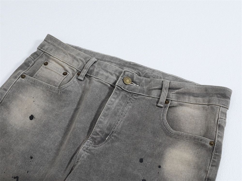Japanese Brand Street ink-splashed washed loose wide-leg flared jeans Size US 32 / EU 48 - 3 Thumbnail