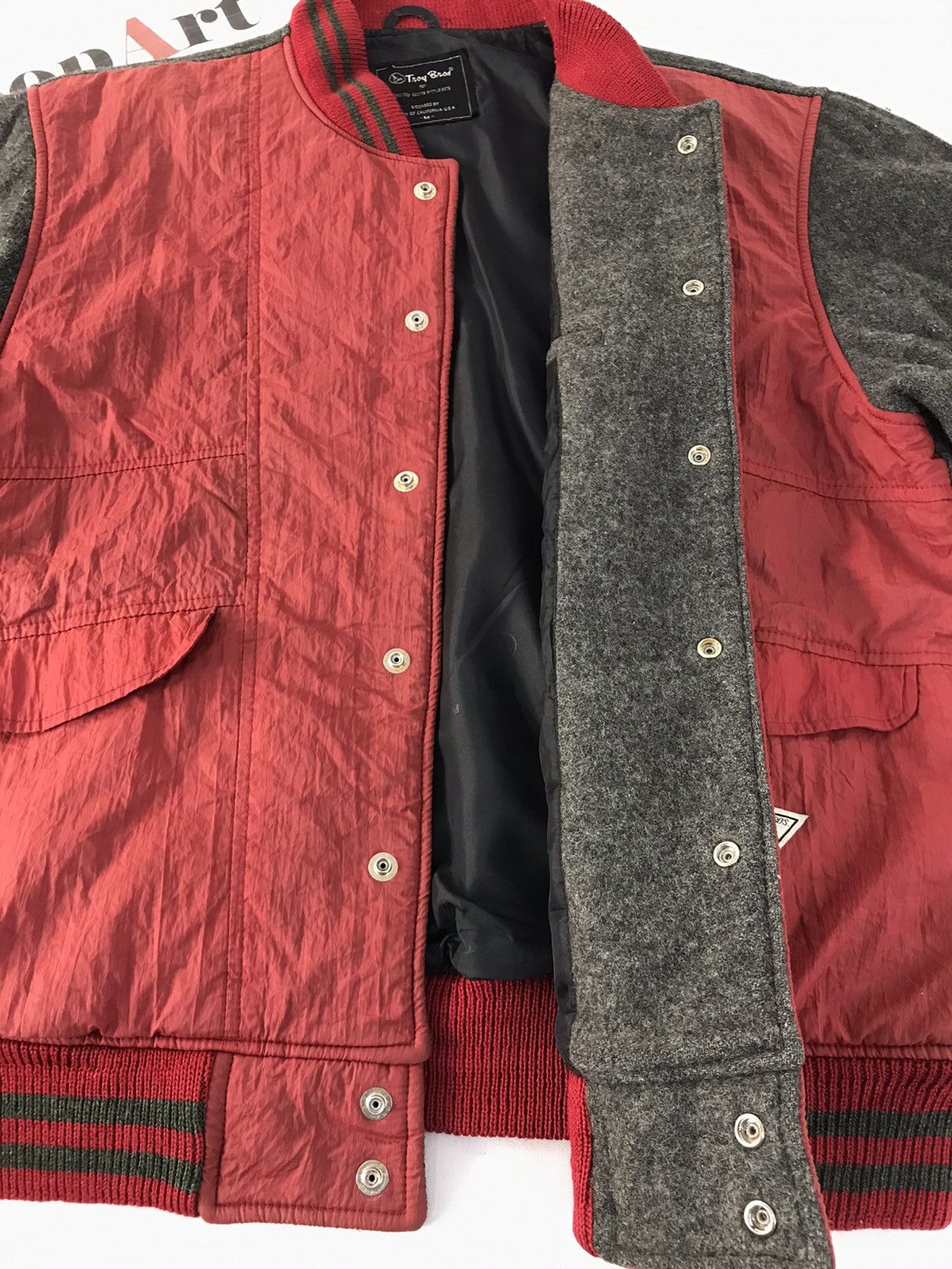 Japanese Brand Vtg Varsity Jacket Troy Bros Two Tones Colour Snap Button Size US M / EU 48-50 / 2 - 7 Thumbnail