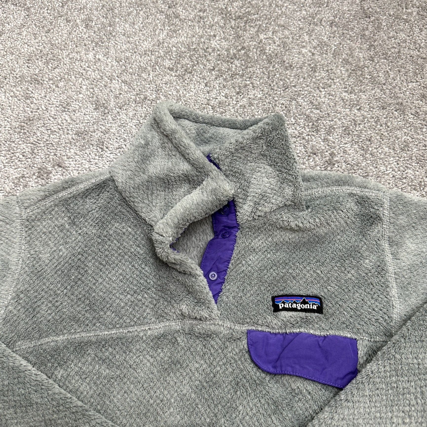 Patagonia Patagonia Jacket Woman Small Gray Purple 1/4 Snap Fleece Re-Tool Mid-Length Size S / US 4 / IT 40 - 3 Thumbnail