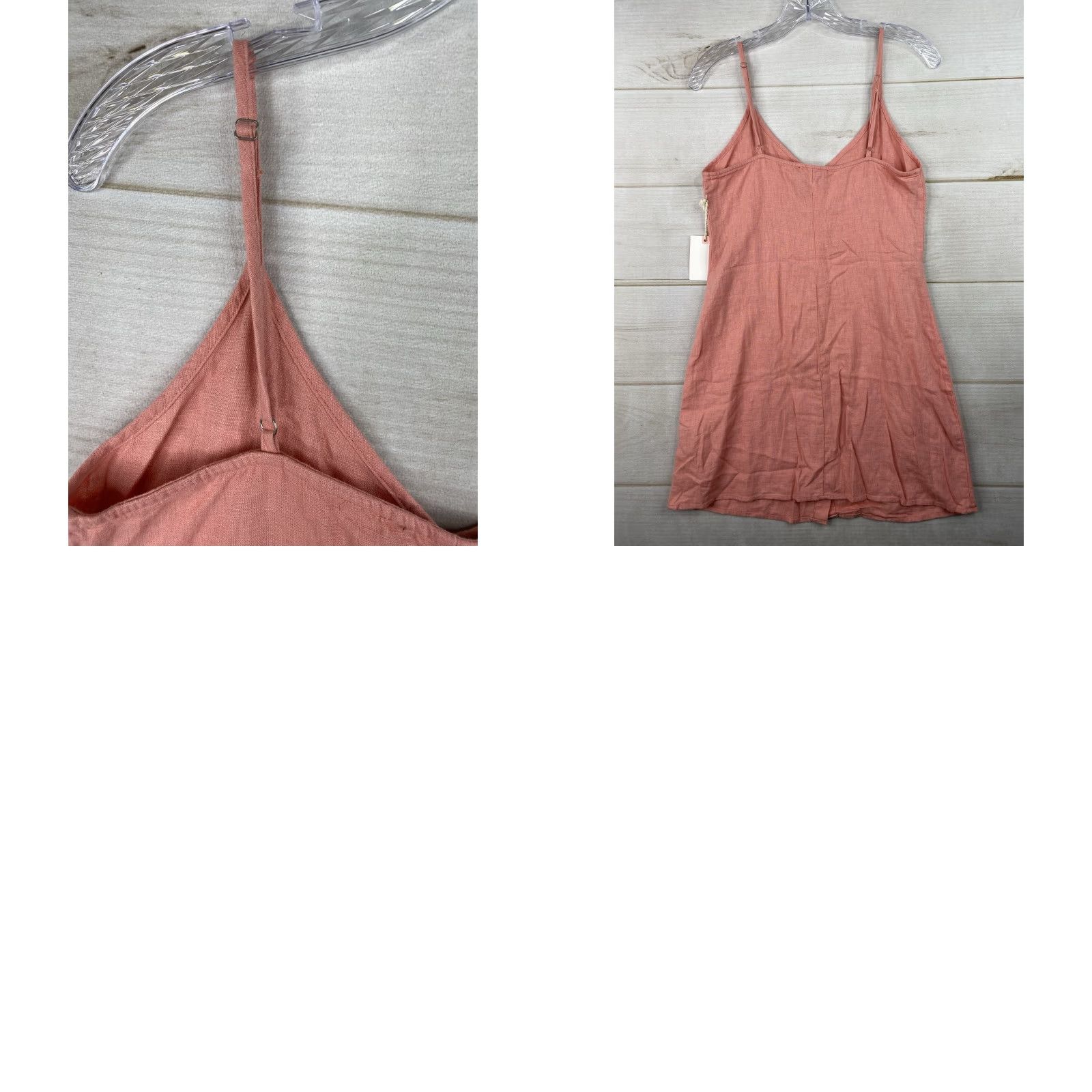 Forever 21 Forever 21 Dress S Coral Mini Button Down Sleeveless V-Neck Linen Cami NWT Y2K Slips Sundress Casual Party/Cocktail Beach 90s Womens Size S / US 4 / IT 40 - 8 Thumbnail