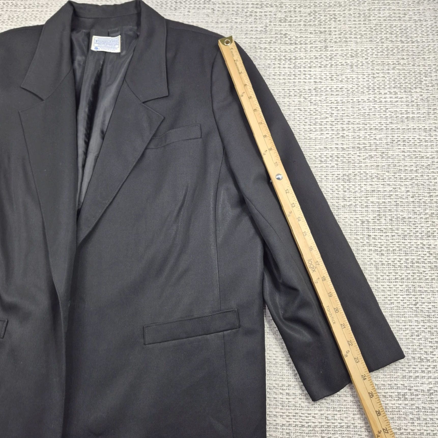 Pendleton VINTAGE Pendleton Black Wool Sport Coat Blazer Womens 24W Plus Notch Lapel One-Button Single-Breasted Lined Tailored Dry Clean Only Men? Size 4XL / US 24-26 - 2 Thumbnail