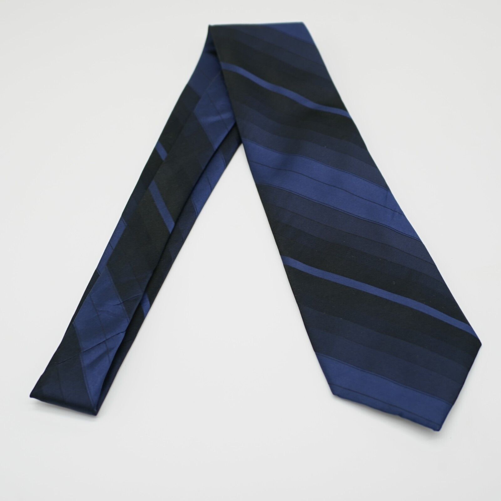 Zylos George Machado Zylos George Machado Blue Woven Striped Silk Tie Size ONE SIZE - 7 Thumbnail