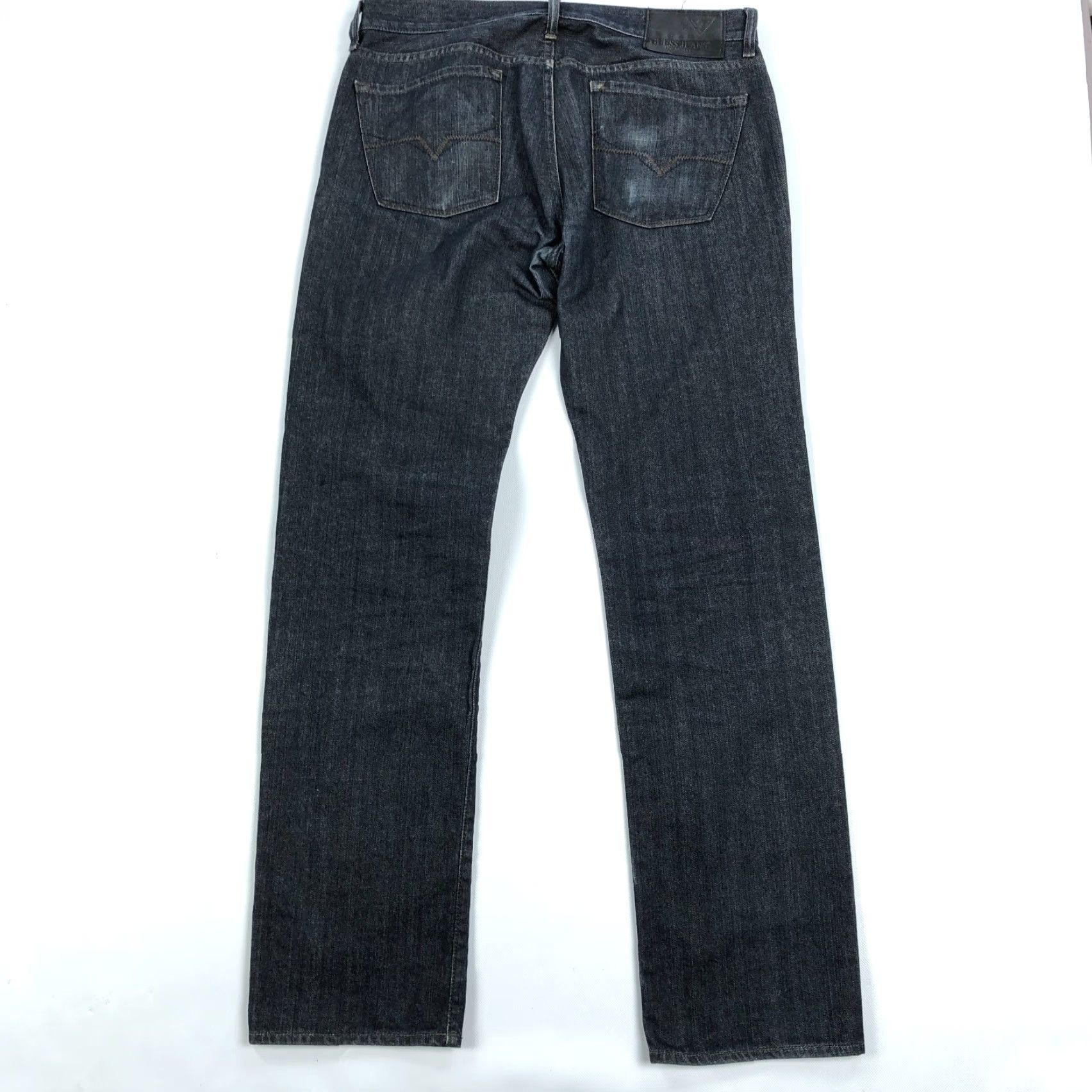 Guess Guess Jeans Mens Jeans 33x33 Blue Denim Pants Lincoln Slim Straight Distressed 5-Pocket Mens Regular Standard Fit WW00 Size US 33 - 3 Thumbnail