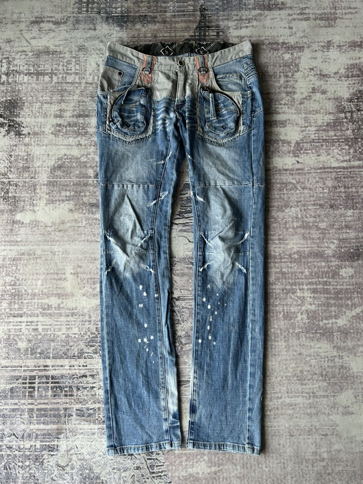 PPFM PPFM Punk Pocket Painted Jeans Size US 31 - 1 Thumbnail