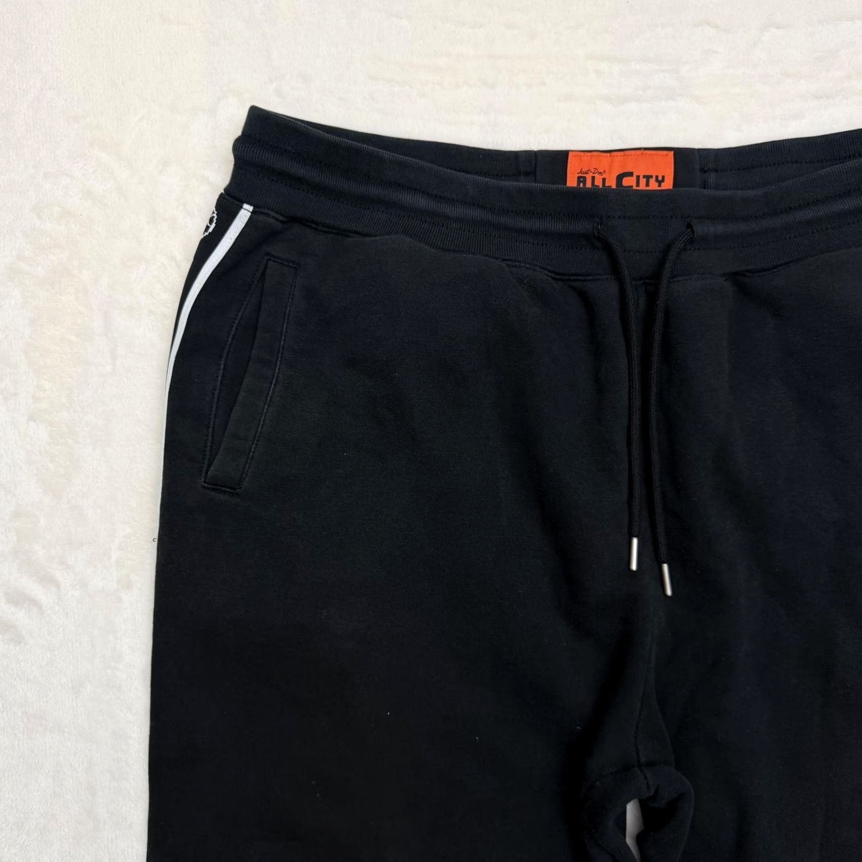 Just Don Just Don All City Sweatpants Track Pants Mens XXL Black Side Stripe Pockets Ribbed Adjustable Waist Size US 39 - 4 Thumbnail