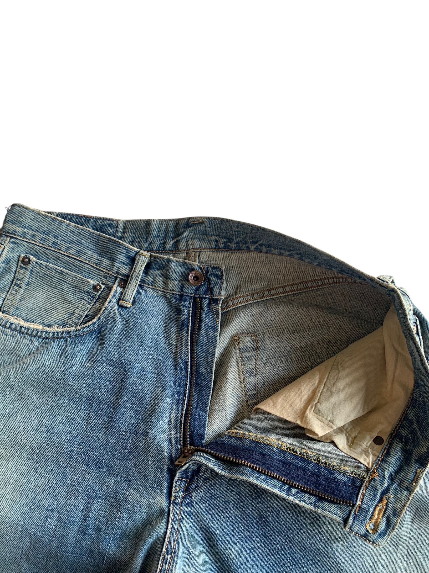 Kapital VINTAGE EDWIN 505 SELVEDGE BAGGY FADED DISTRESSED DENIM Size US 33 - 14 Thumbnail