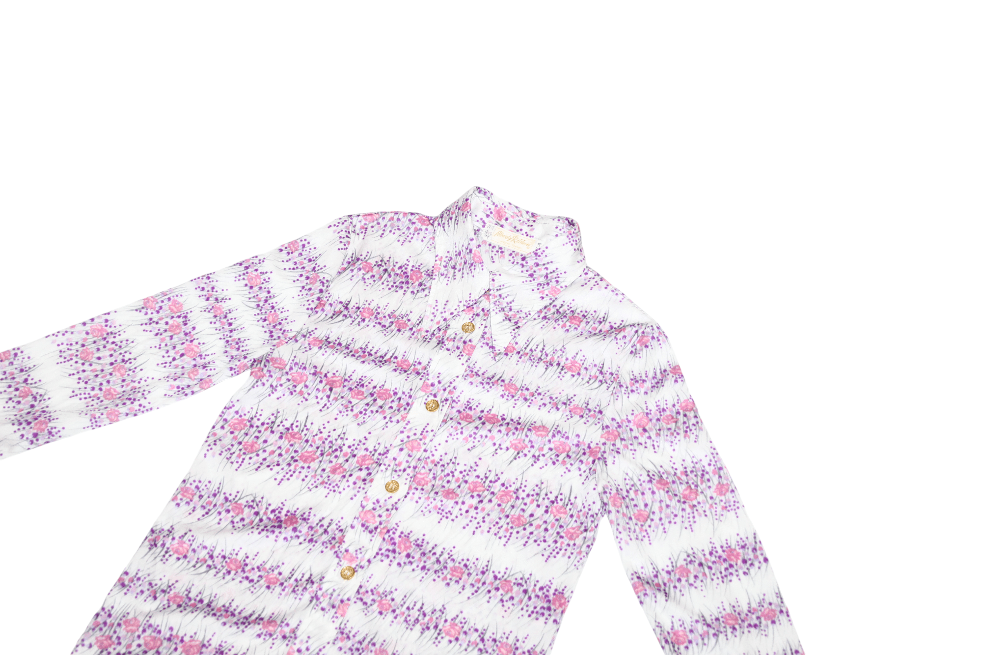Japanese Brand Marty Ribbon Abstract Floral Printed Polyester Blouse Shirt Size M / US 6-8 / IT 42-44 - 9 Thumbnail