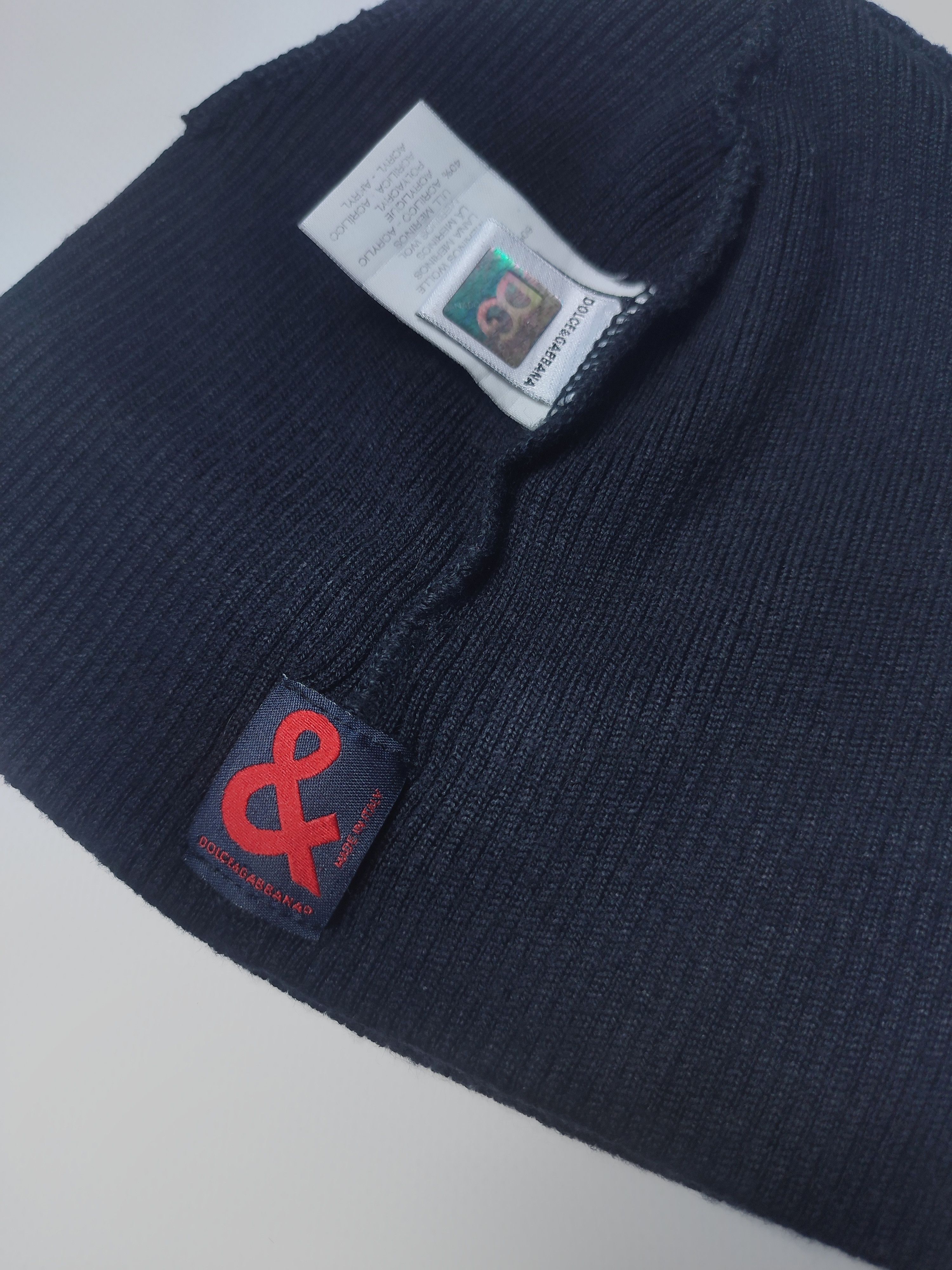 Dolce & Gabbana Dolce & Gabbana Navy Wool Beanie DG Logo Y2k Size ONE SIZE - 2 Thumbnail