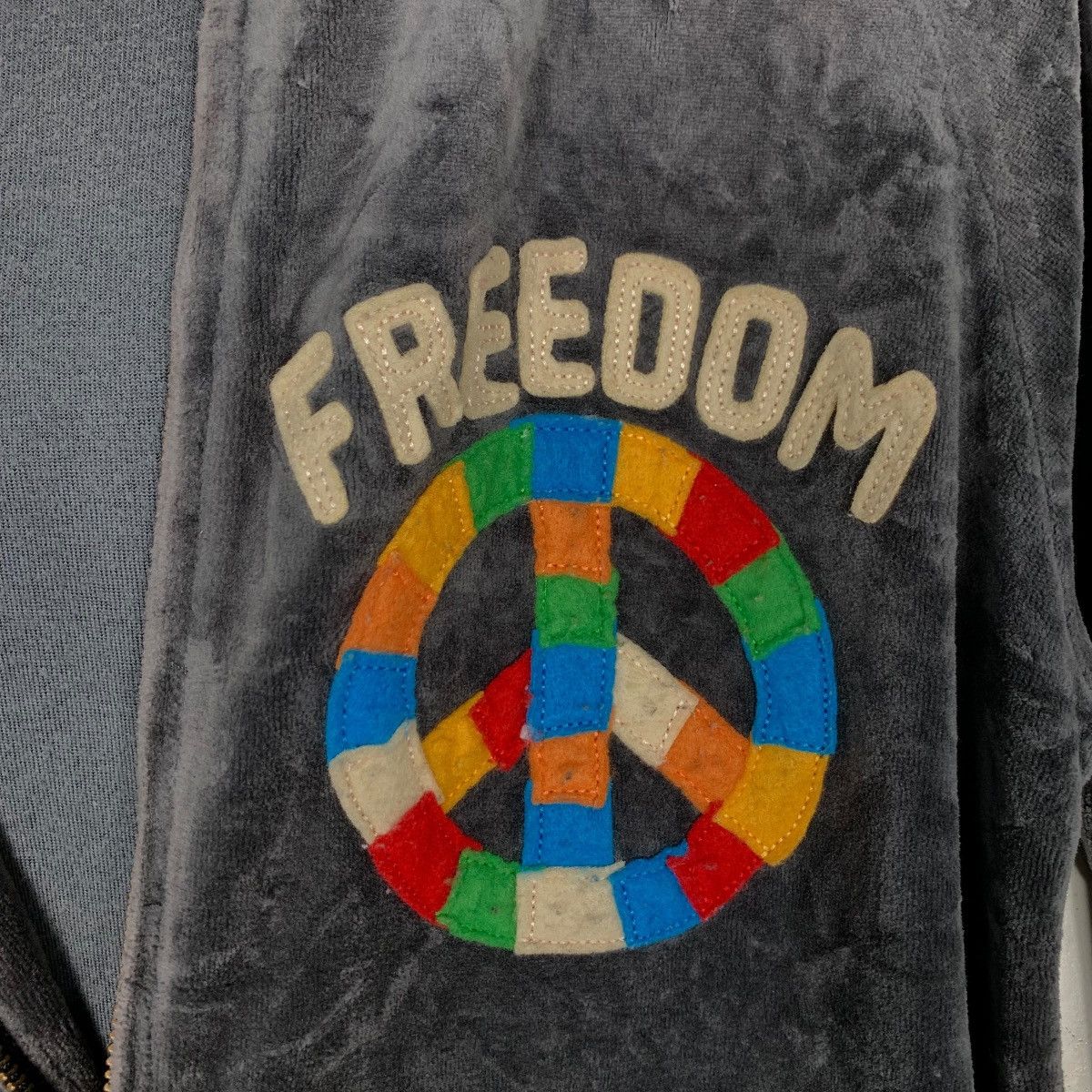 Japanese Brand ROUGH Union Made Freedom Velvet Zipper Hoodies #1545-C69 Size US M / EU 48-50 / 2 - 5 Thumbnail