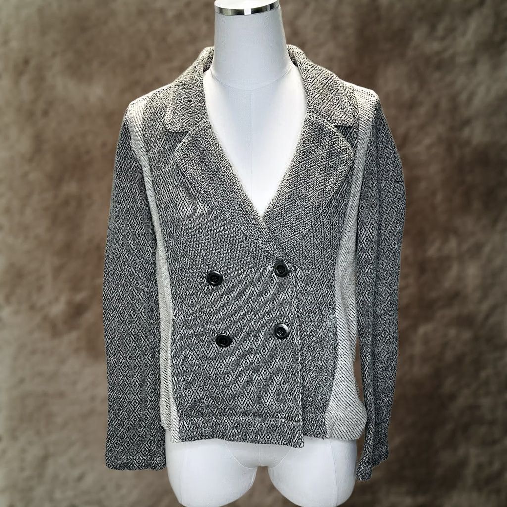 Vintage VINTAGE Anthropologie Milica Blazer Gray Knit Mid-Length Jacket XS Women Regular Size Gray Milica Blazer Anthropologie Saturday Sunday Knit Jacket Size XS / US 0-2 / IT 36-38 - 1 Thumbnail