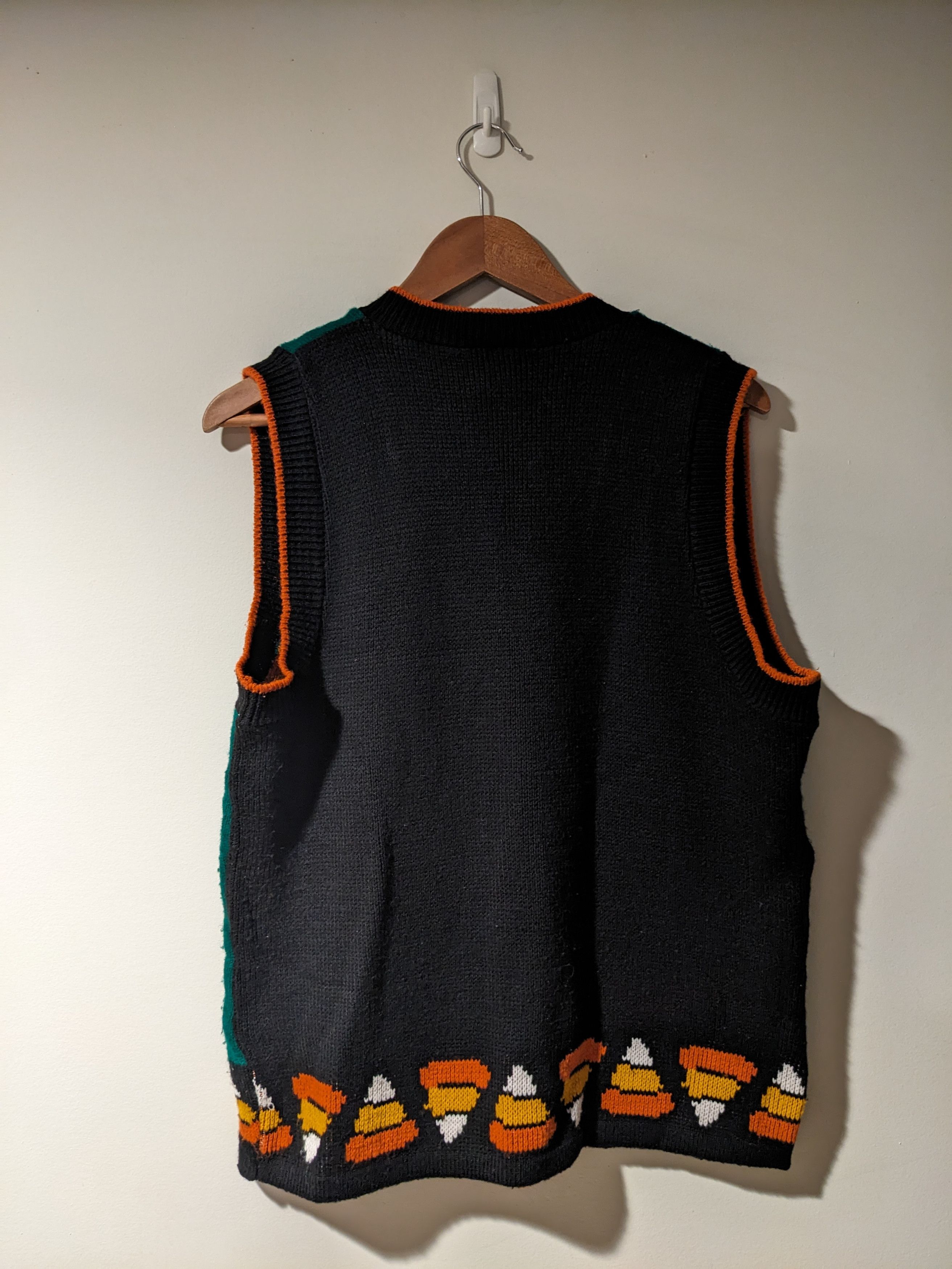 Expert Horror × Vintage Vintage 90s Halloween Bear Black Medium Knitted Vest Size US M / EU 48-50 / 2 - 6 Thumbnail