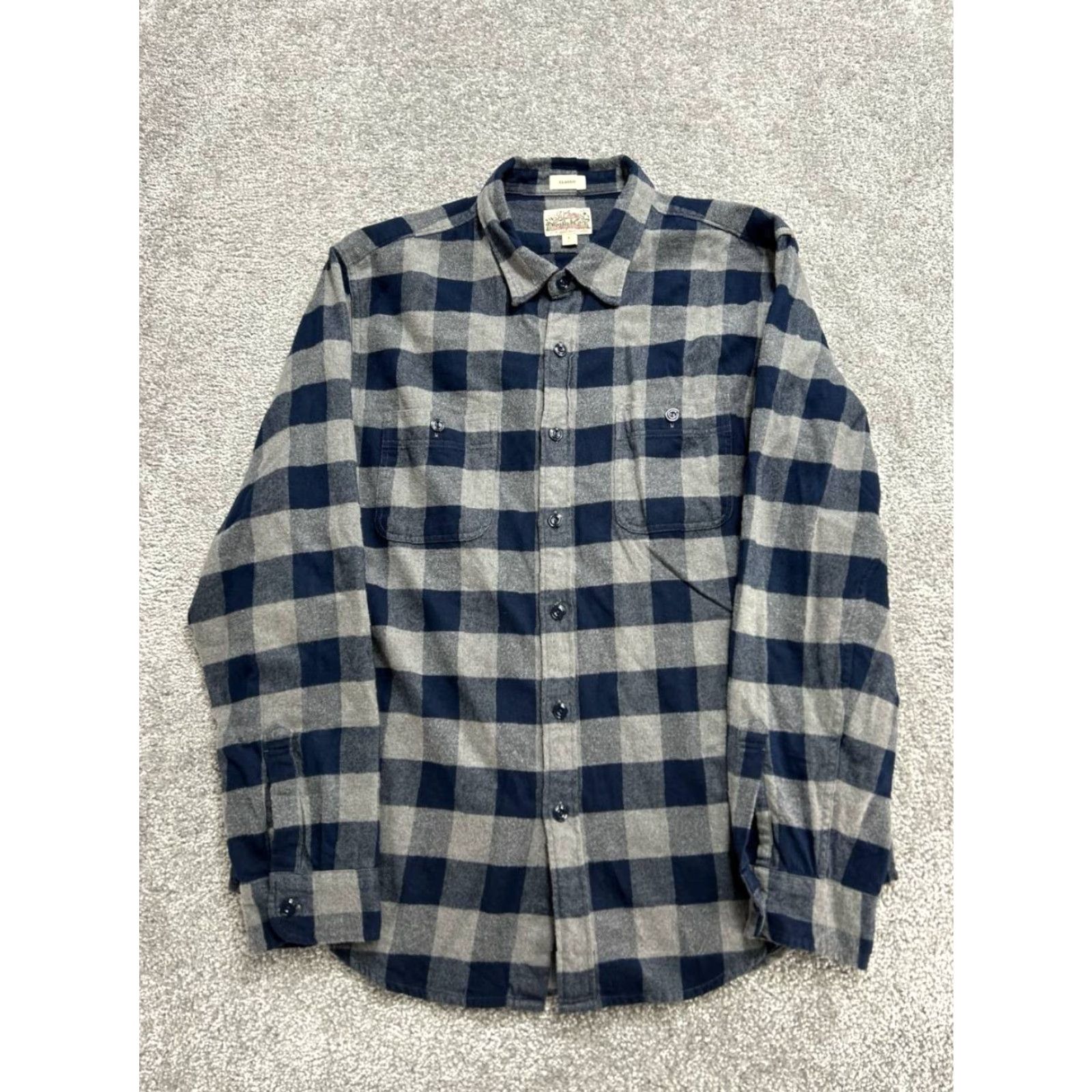 J.Crew J. Crew Classic Midweight Flannel Work Shirt Mens Large Blue Cotton Utility Size US L / EU 52-54 / 3 - 2 Thumbnail