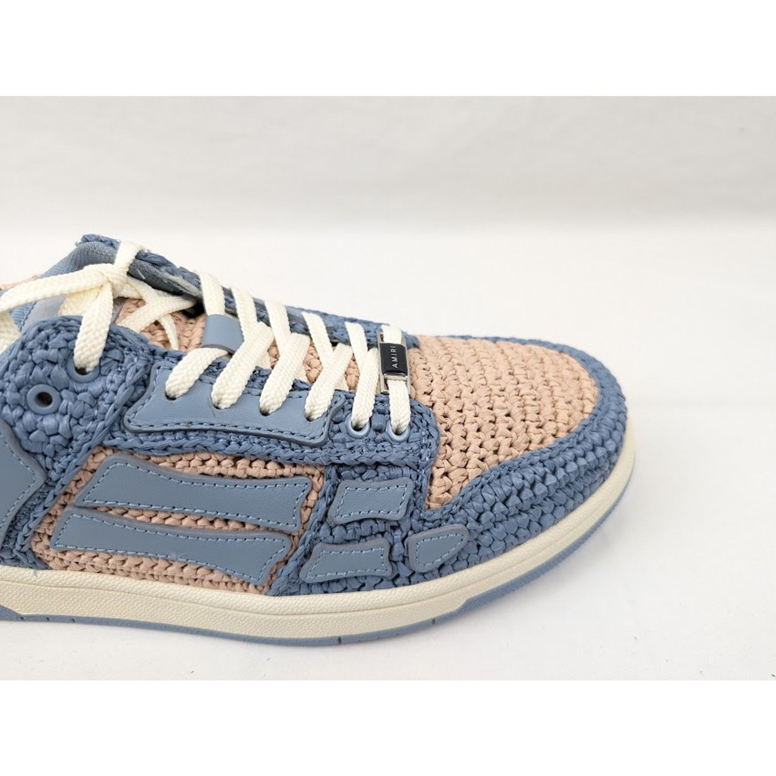 Amiri o1rshd1 Q:3 / Raffia Skeleton Low-Top Sneakers in Blue Size US 11 / EU 44 - 3 Thumbnail