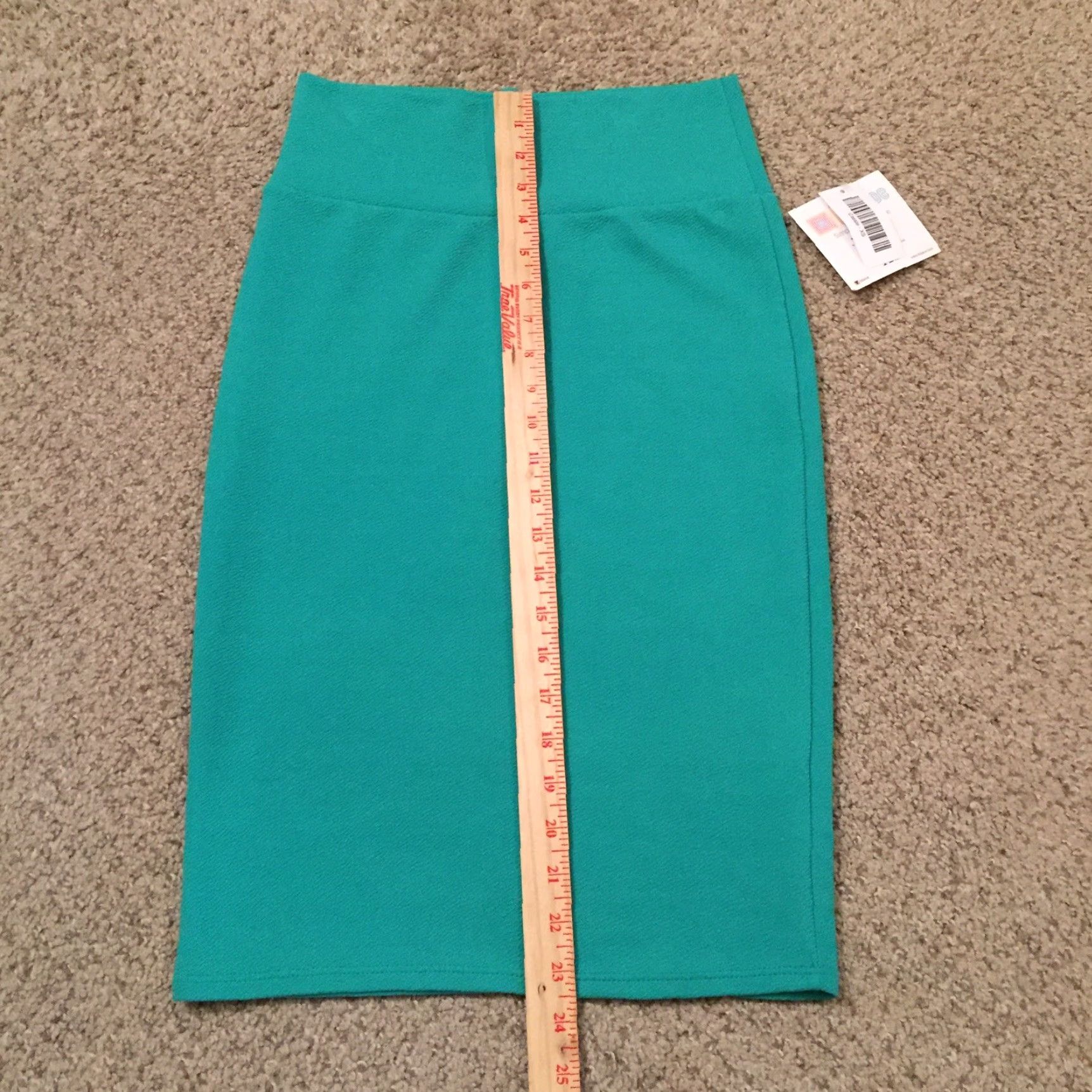Vintage LuLaRoe Skirt XS Knee Length Green Unlined Pull On Casual Women Knee Length Straight & Pencil Size 26" / US 2 / IT 38 - 4 Thumbnail