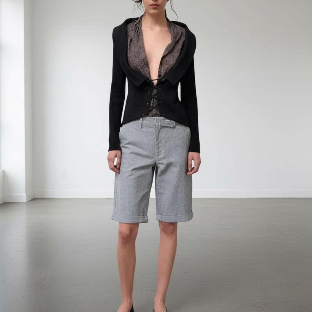 Cop Copine The Cop Copine Long Bermuda Shorts Capri Pants Size 30" / US 8 / IT 44 - 1 Thumbnail