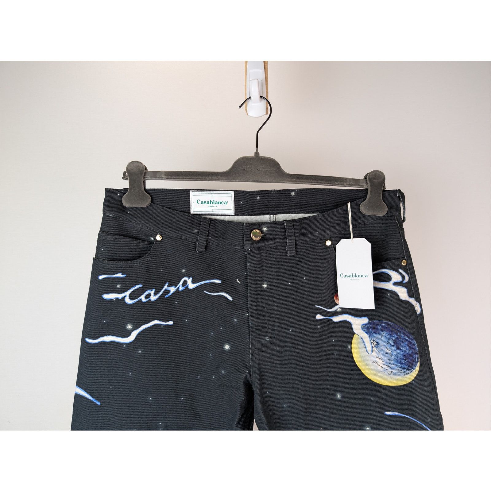 Casablanca o1rshd1 Cowboy De L'Espace Printed Straight Leg Denim Jeans Size US 36 / EU 52 - 3 Thumbnail