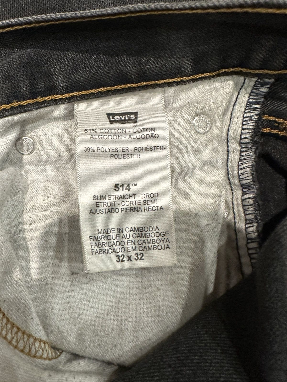 Levi's Levi’s 514 Black Denim 32x32 Size US 32 / EU 48 - 3 Thumbnail